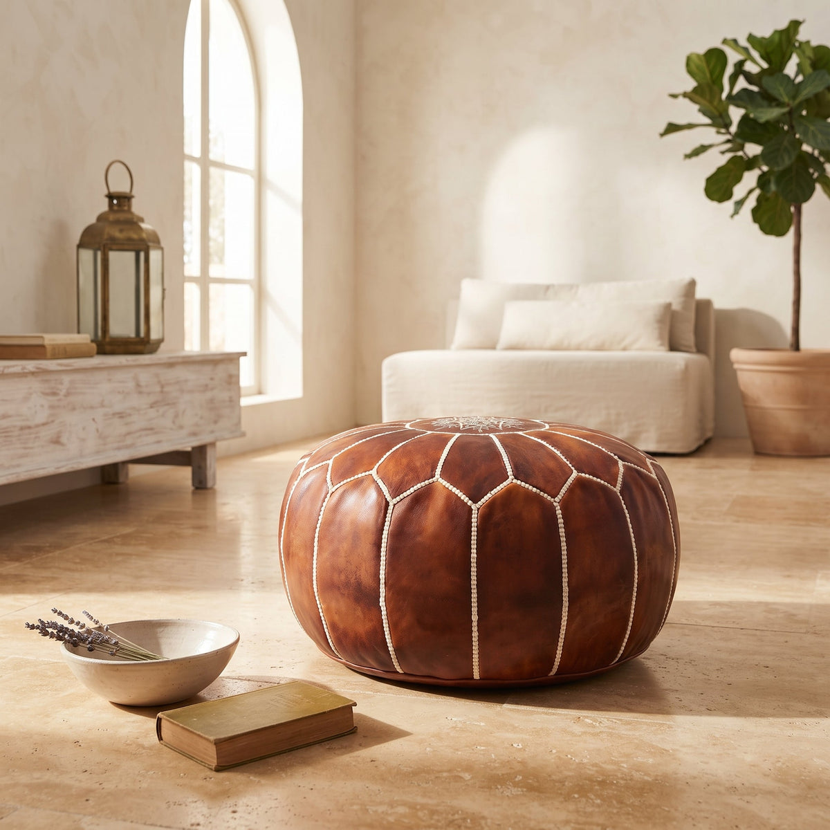 Handmade Moroccan Leather Poufs & Ottomans