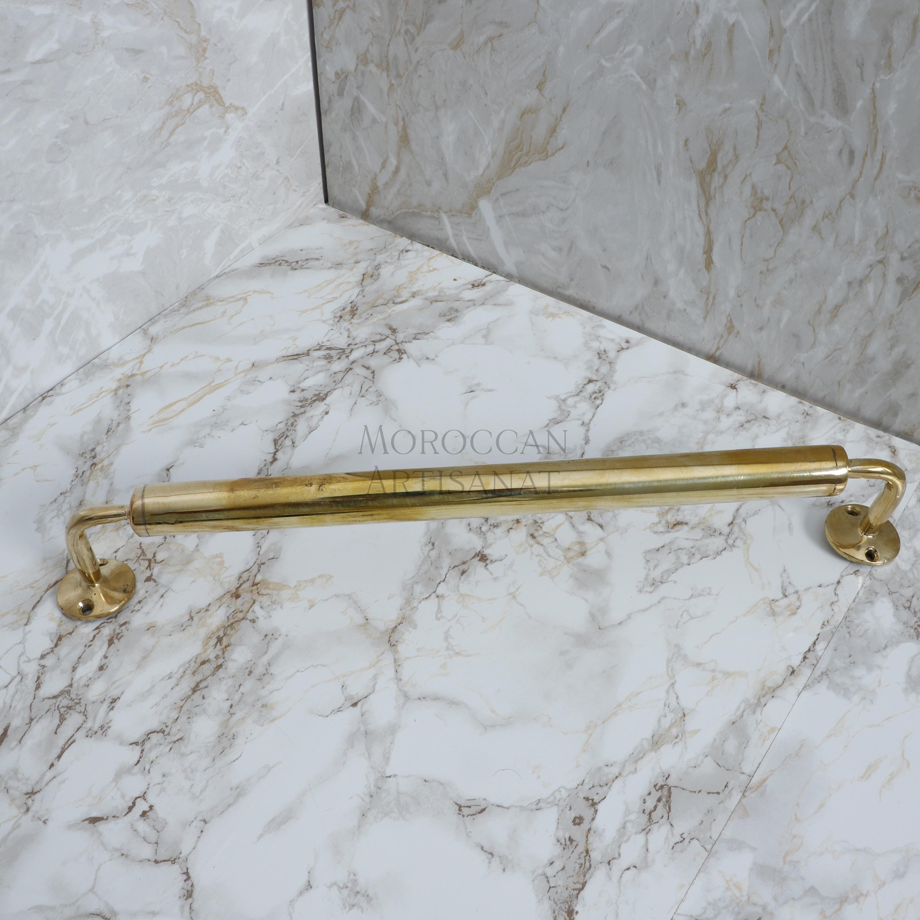 Handmade Brass Towel Bar – 16 Inch Wall Mounted