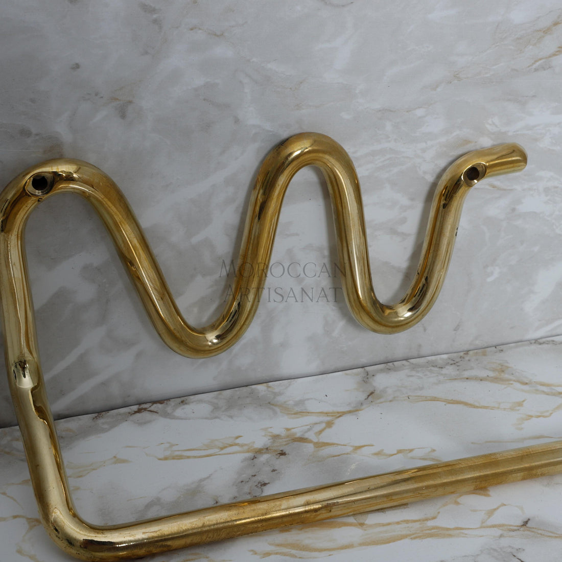 Handmade Brass Toilet Paper Holder – Wavy Modern Design