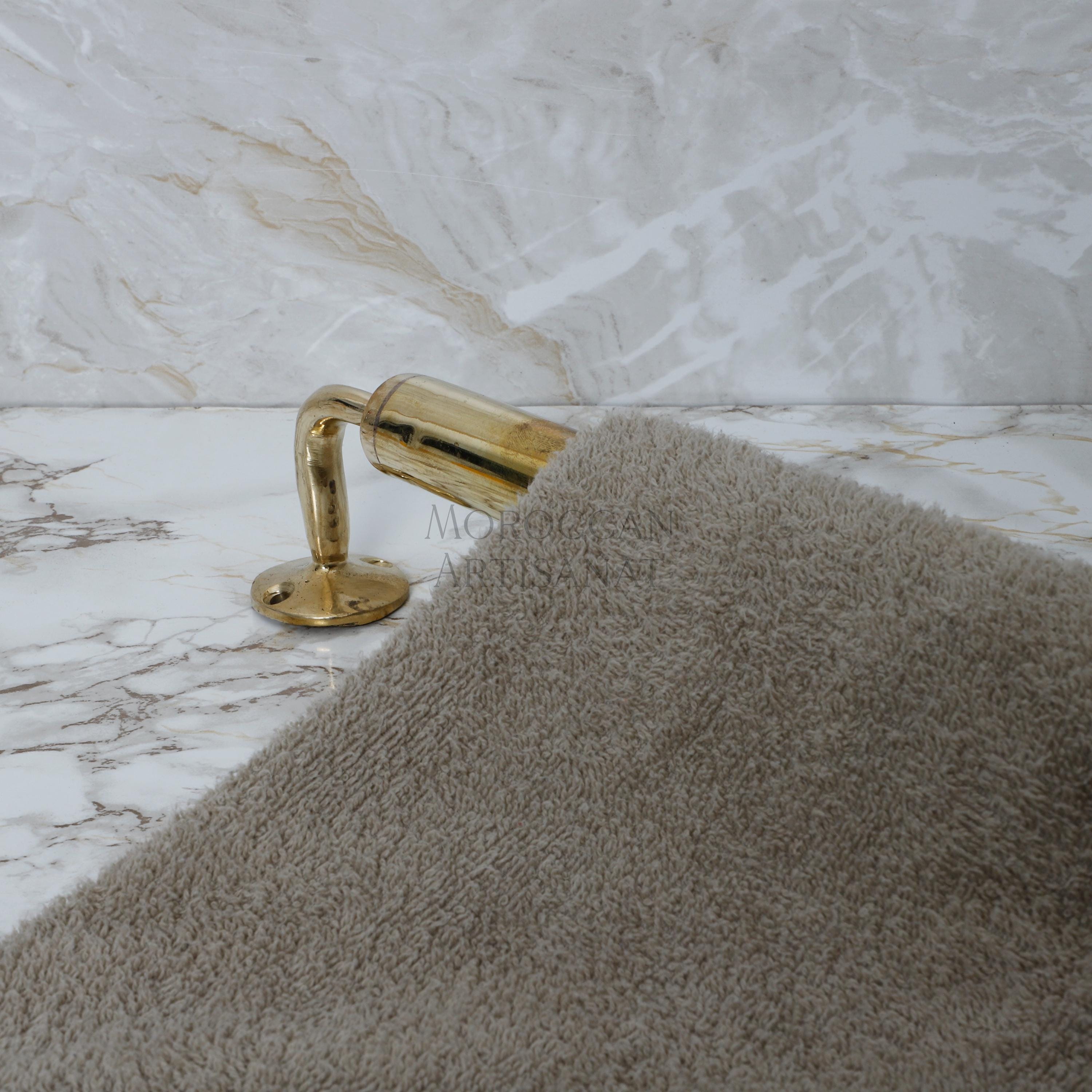 Handmade Brass Towel Bar – 16 Inch Wall Mounted