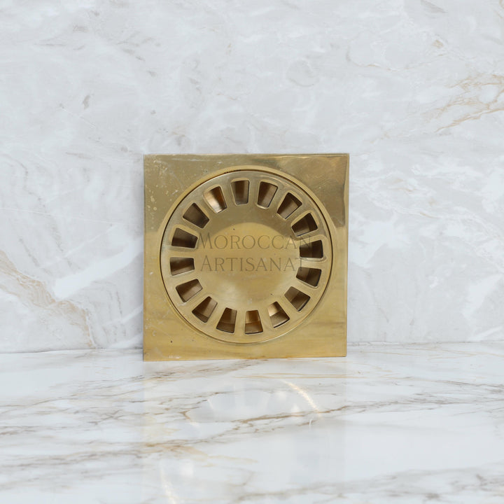 Handmade Brass Floor Cover – Moroccan Square Drain Cover