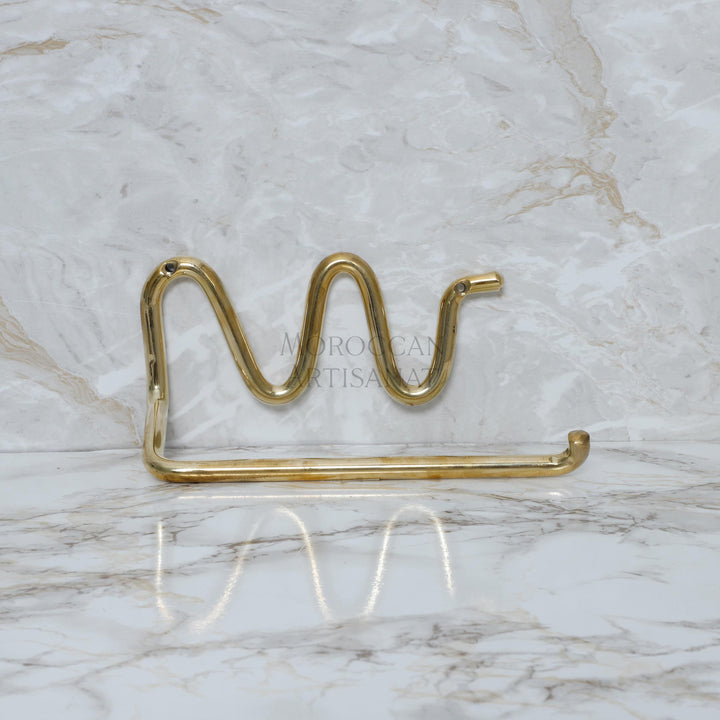 Handmade Brass Toilet Paper Holder – Wavy Modern Design