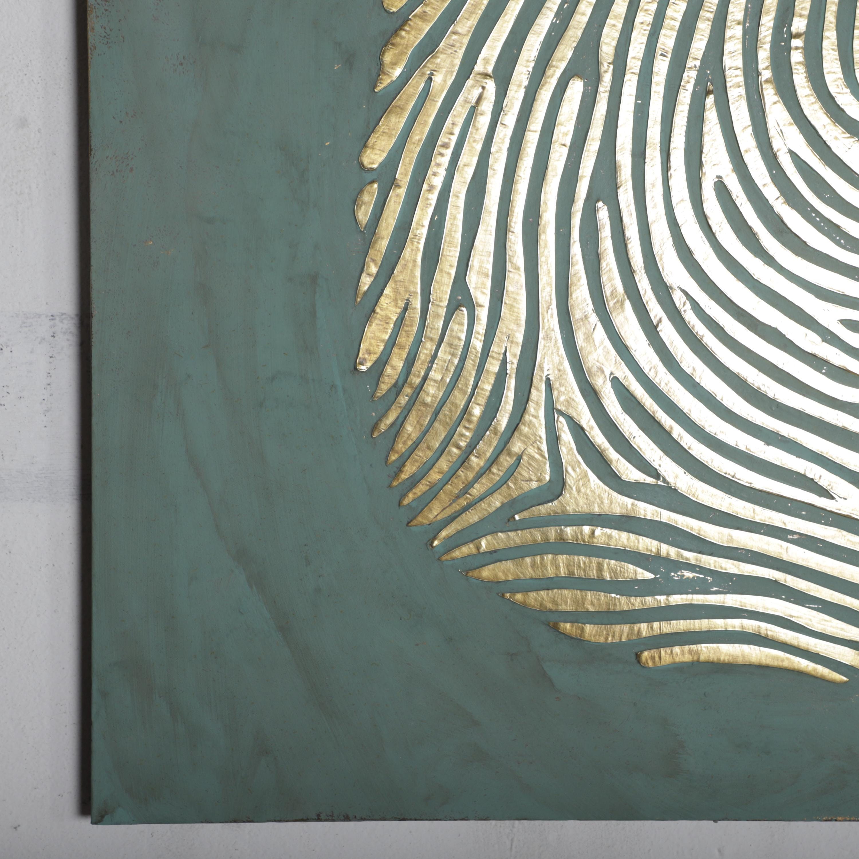 a close-up view of a textured surface with a distinctive fingerprint-like pattern.