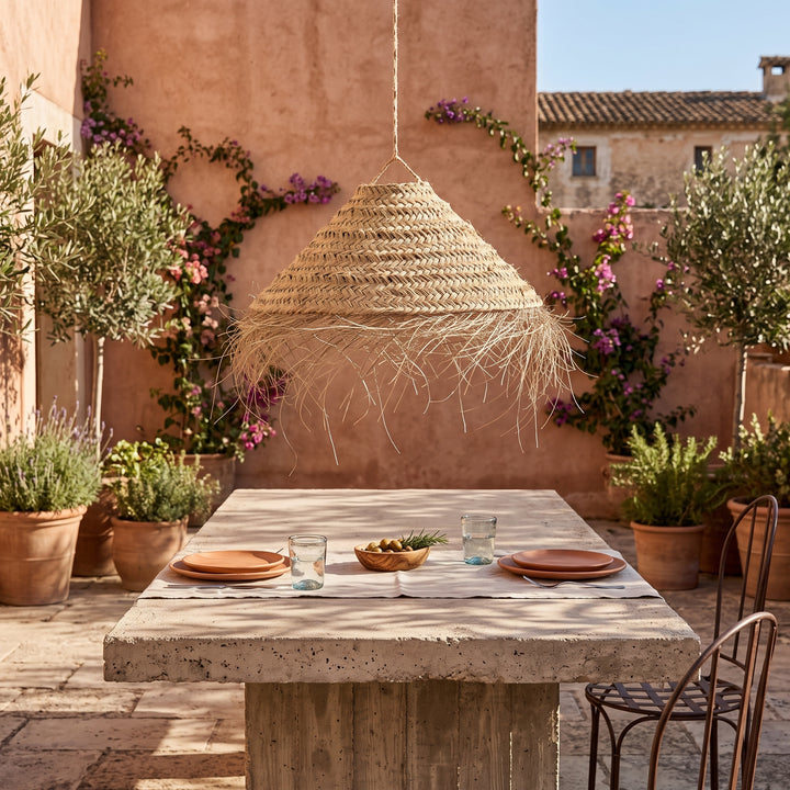 Moroccan Fringed Palm Cone Light   