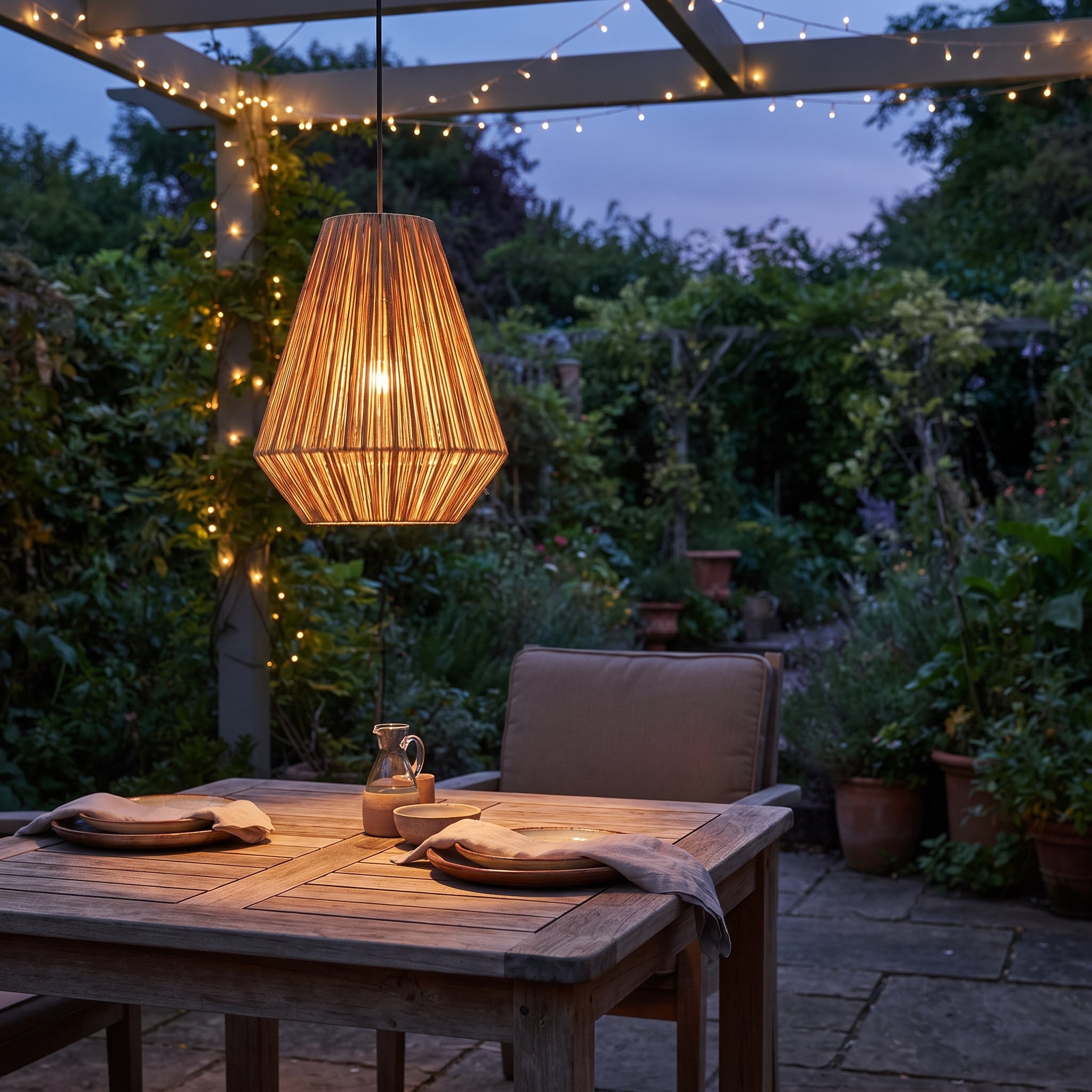  Natural Raffia Pendant Light