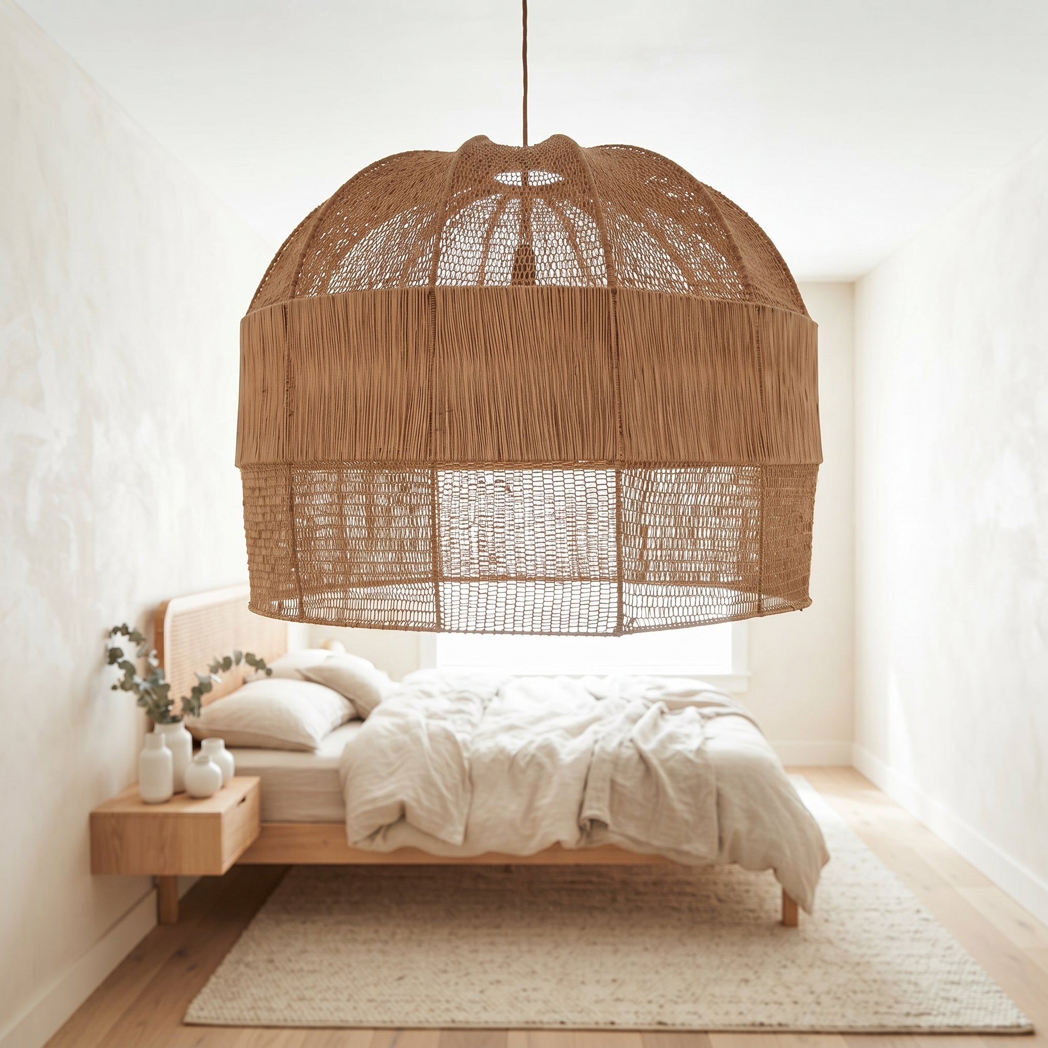  Raffia Dome Pendant Light   
