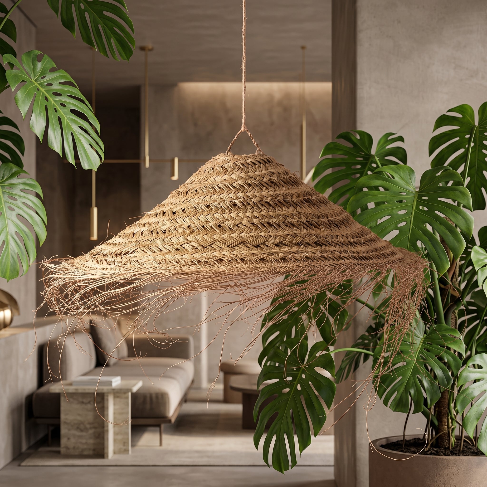 Fringed Parasol Pendant Light   