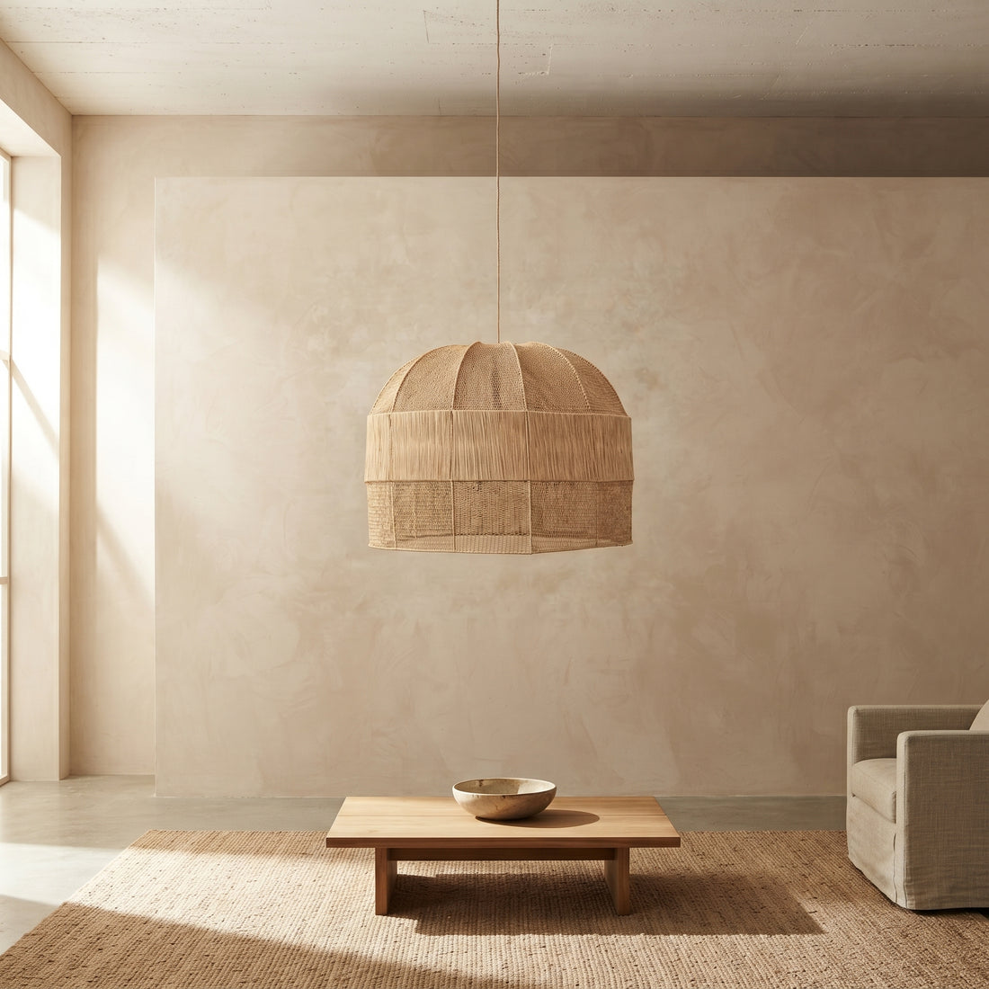  Raffia Pendant Light   