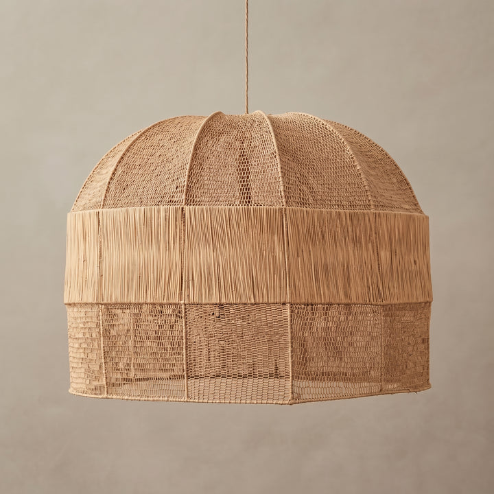 Moroccan Raffia Dome Pendant Light   