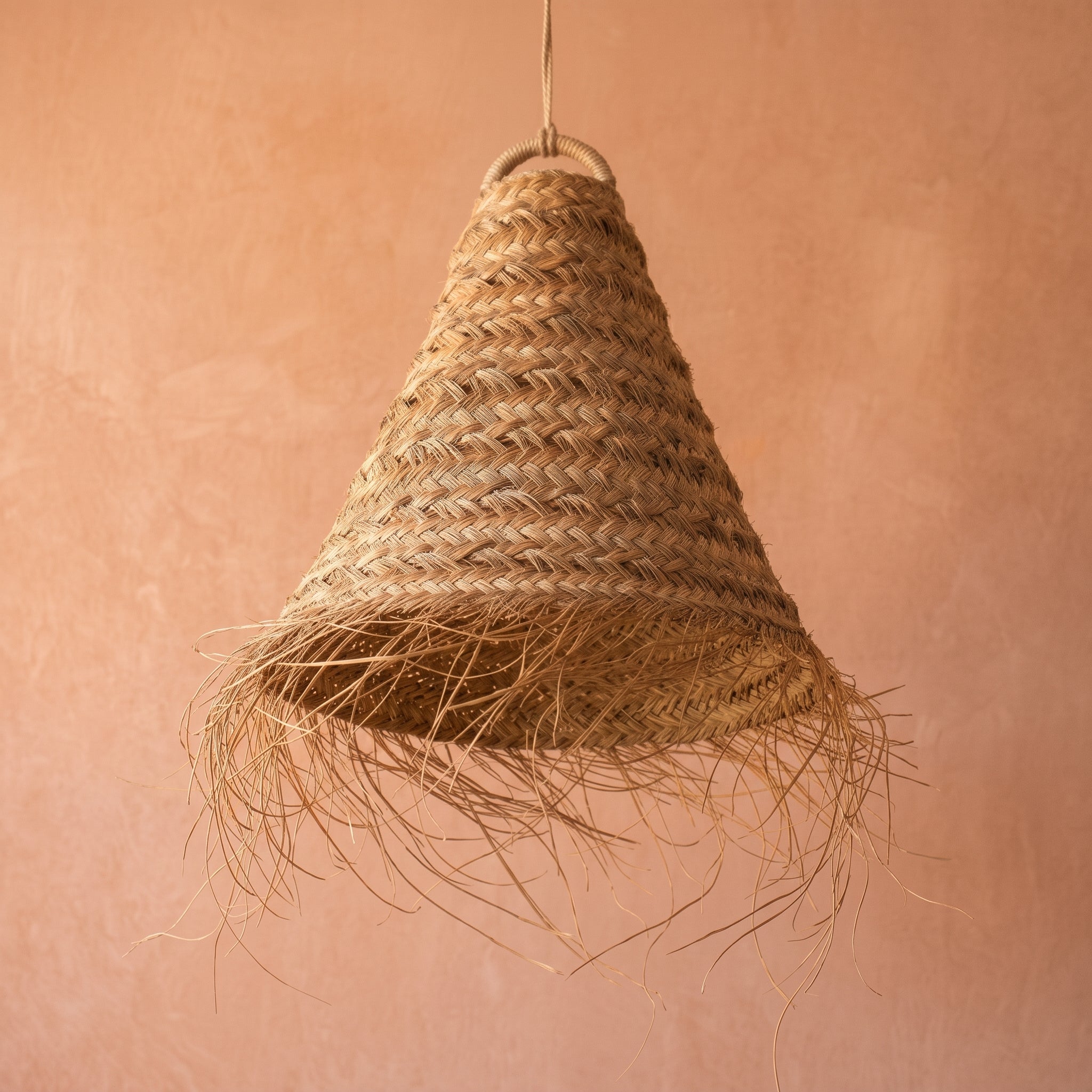  Palm Fiber Cone Pendant Light