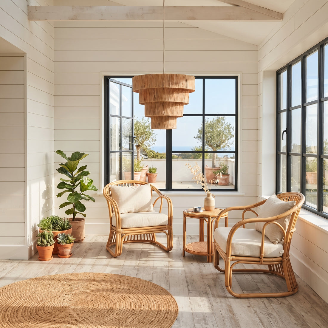 Moroccan Tiered Raffia Light