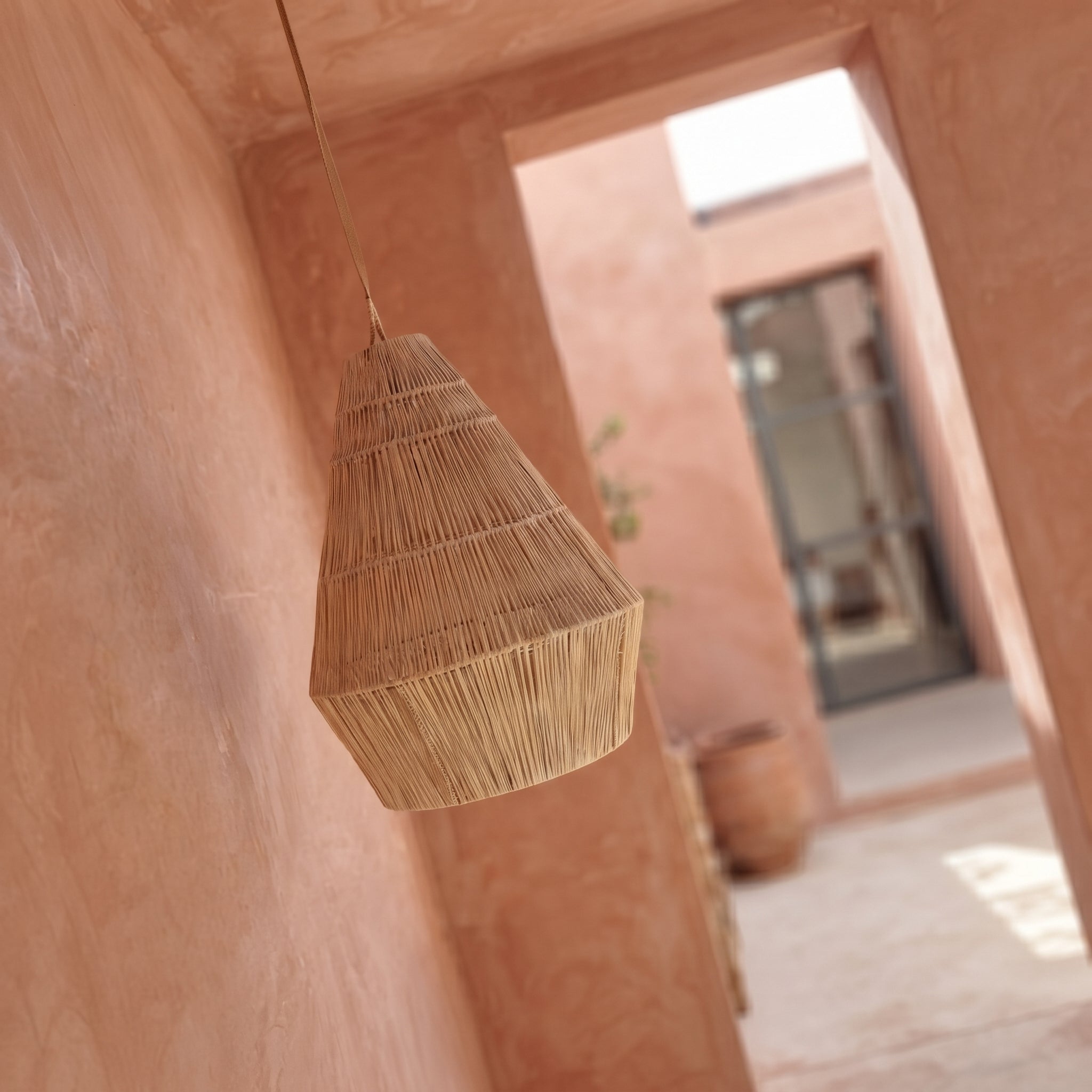 Natural Raffia Pendant Light