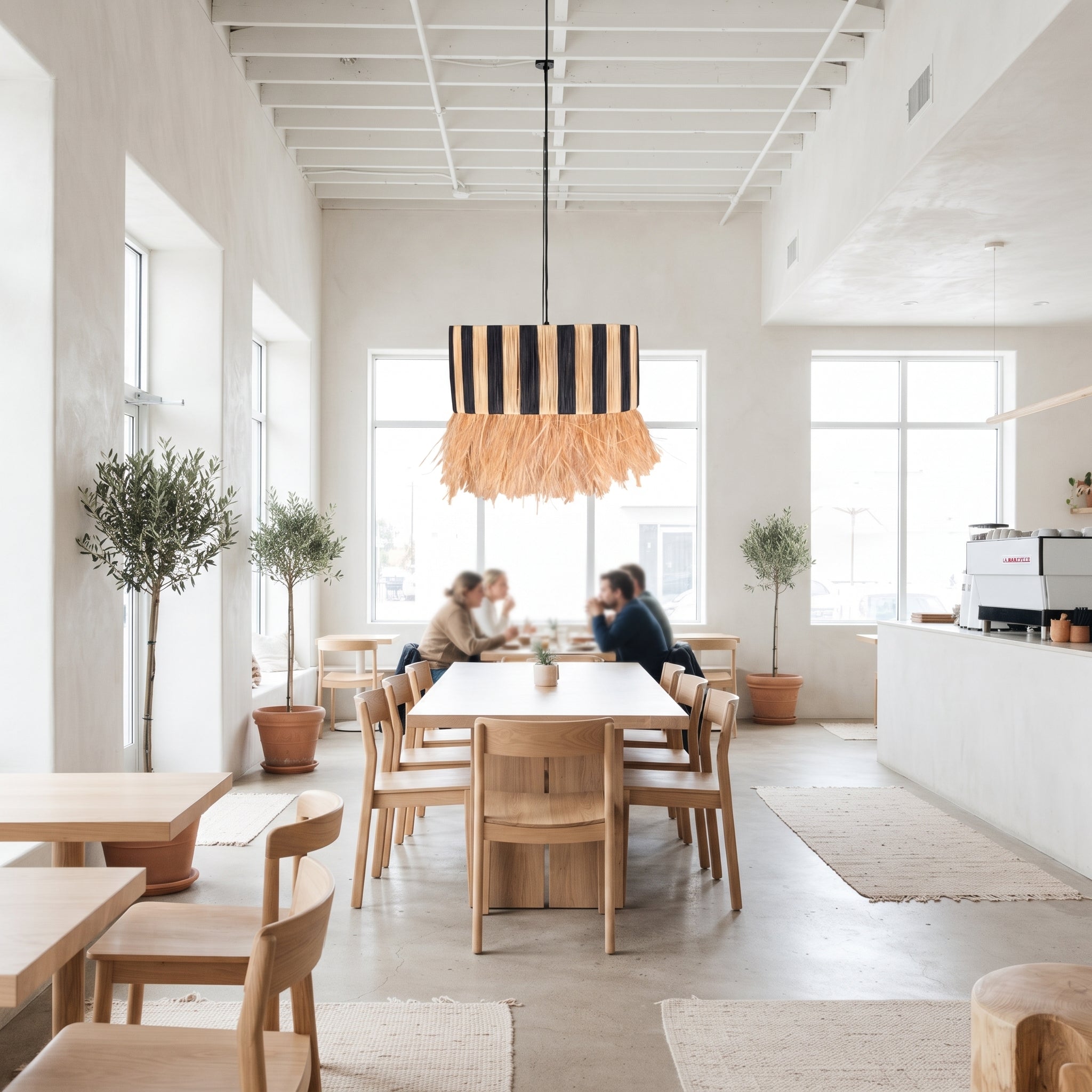  Striped Fringed Raffia Light