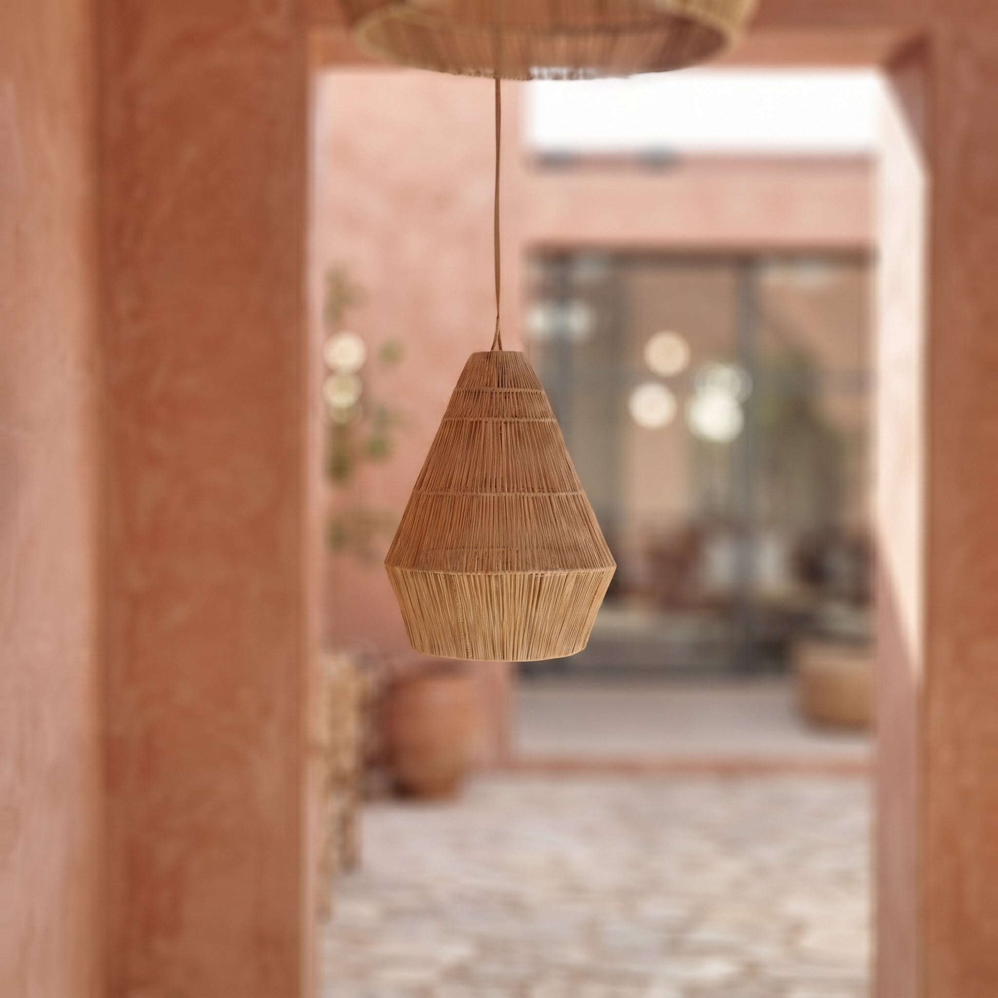  Moroccan Natural Raffia Pendant Light
