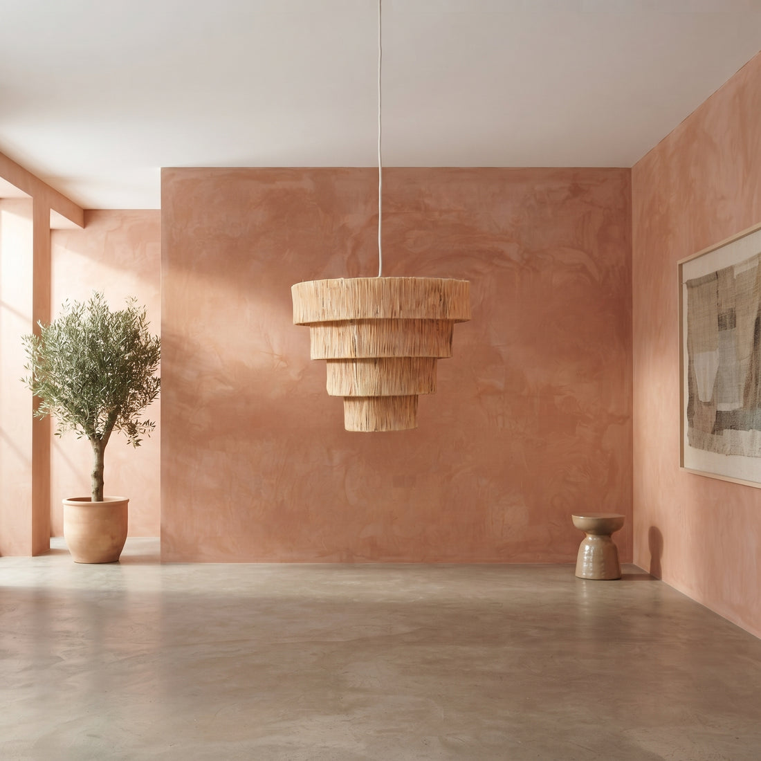 Handcrafted Moroccan Raffia Light