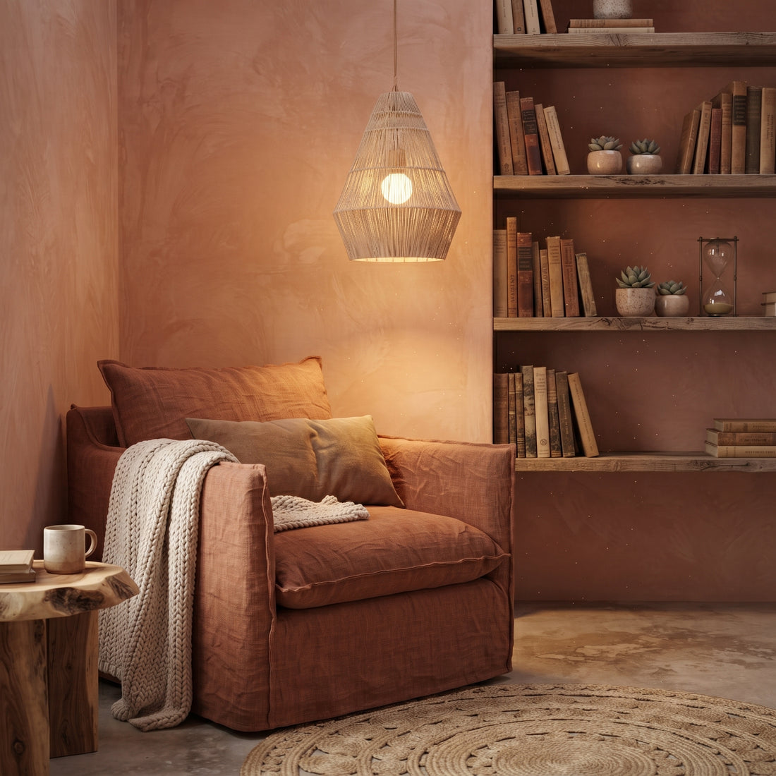Handcrafted Moroccan Raffia Pendant Light