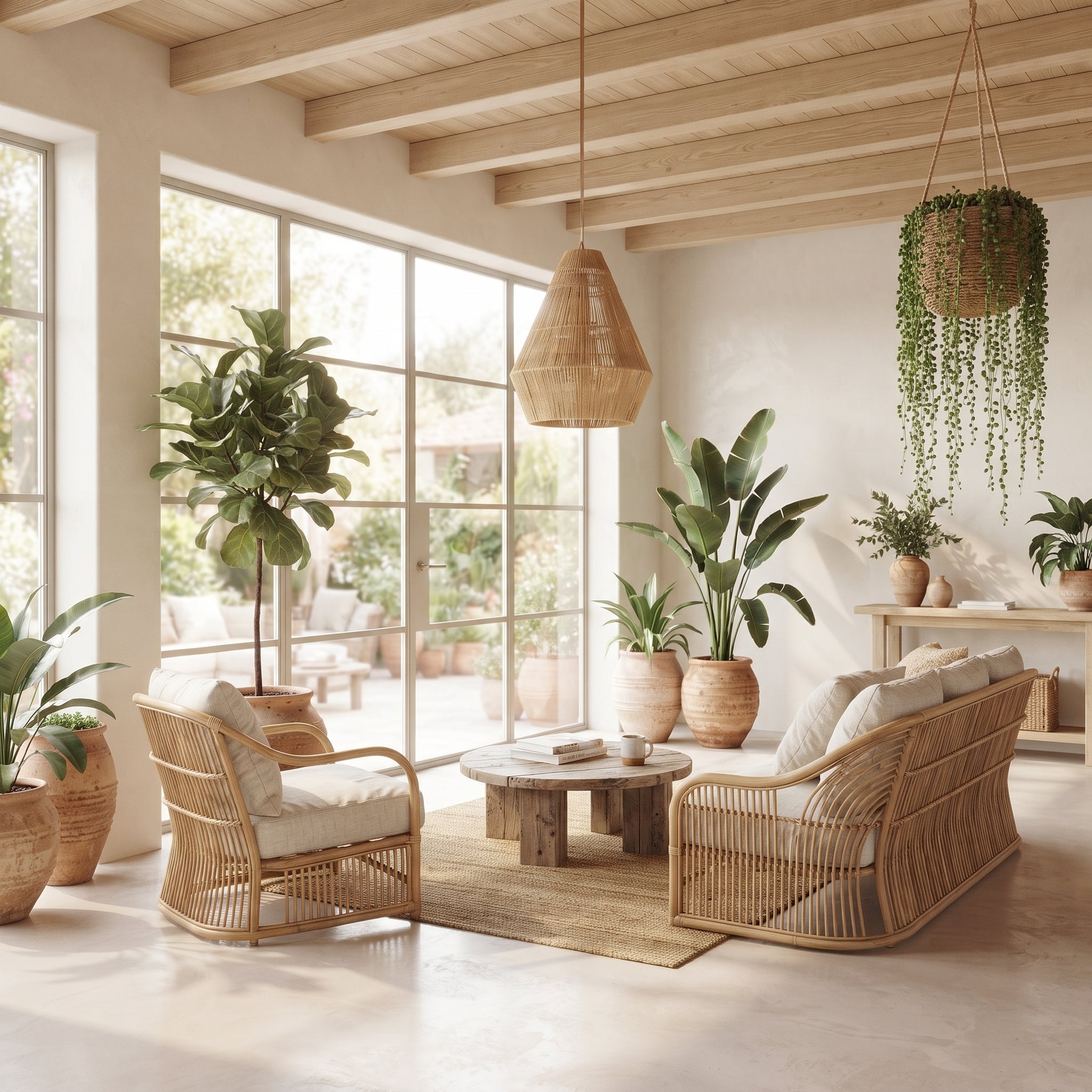  Raffia Pendant Light