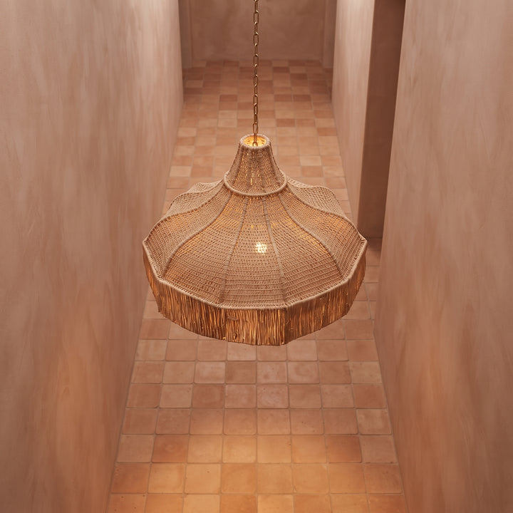Moroccan Scalloped Raffia Light