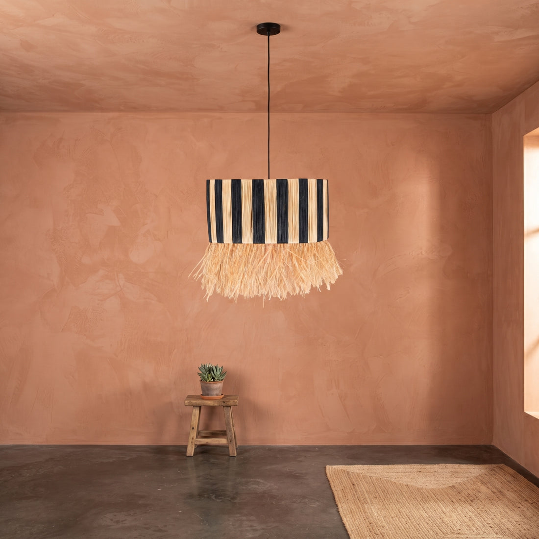  Moroccan Fringed Raffia Light