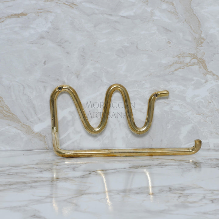 Handmade Brass Toilet Paper Holder – Wavy Modern Design