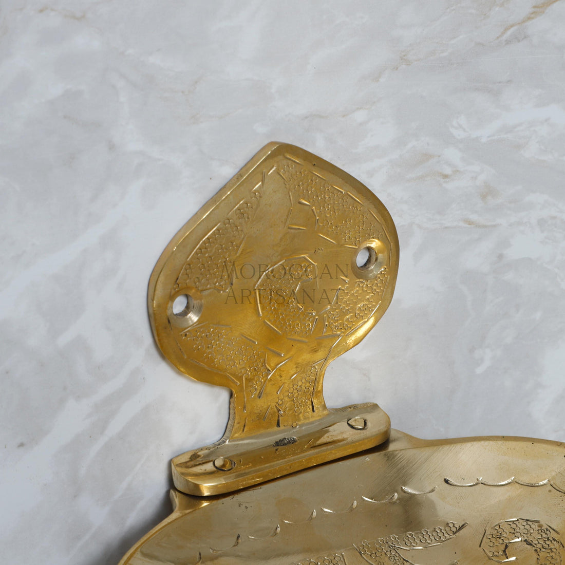 Handcrafted Moroccan Brass Soap Dish – Wall Mounted Oval Design