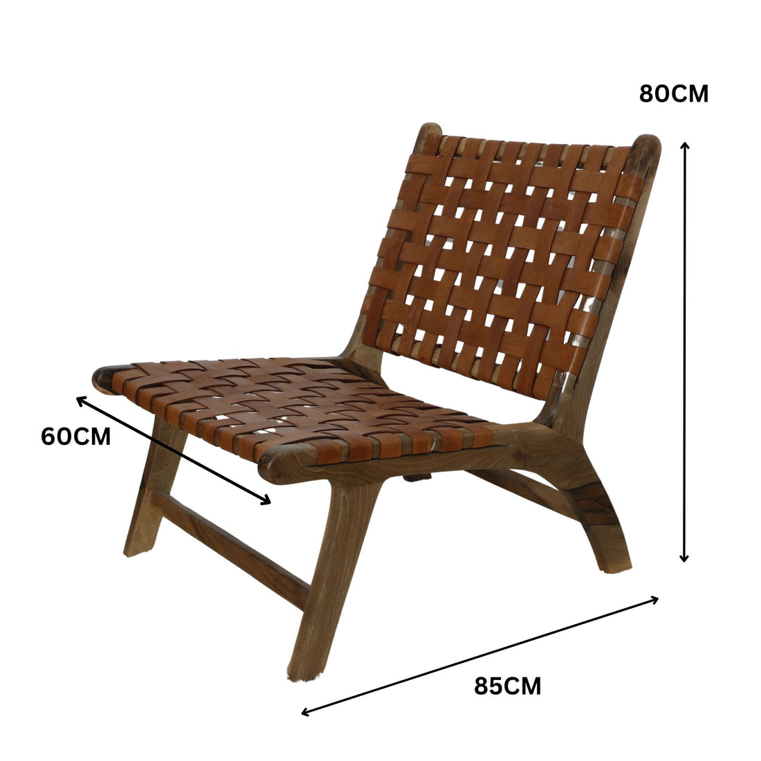 Handcrafted Leather and Wood Lounge Chair