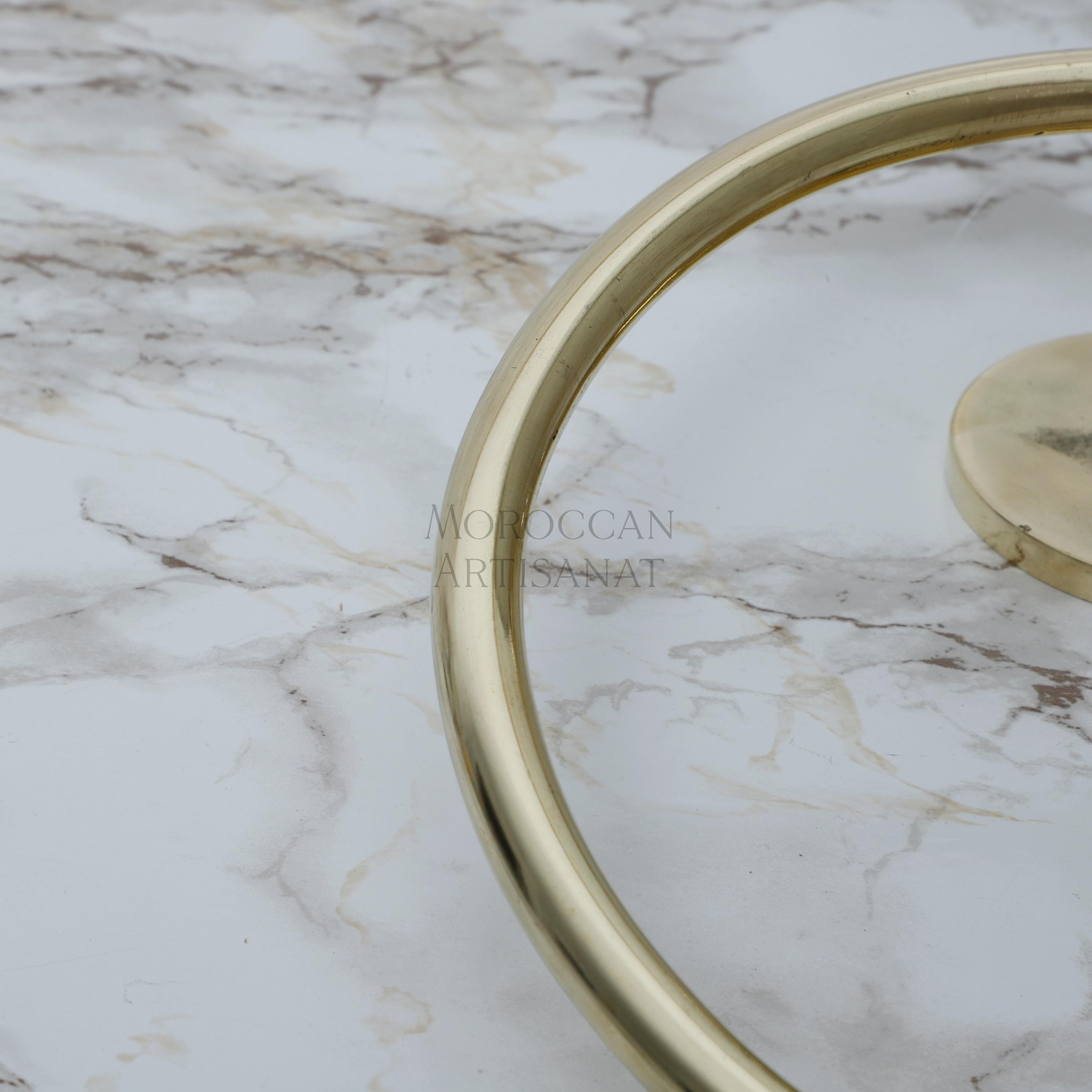 Handcrafted Brass Towel Ring – Moroccan Round Wall Holder