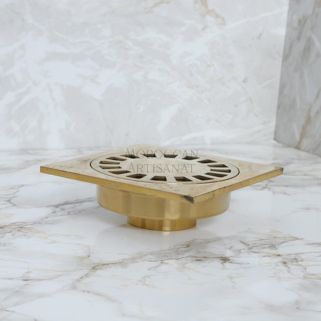 Handmade Brass Floor Cover – Moroccan Square Drain Cover
