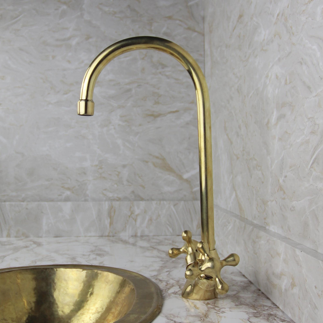 Brass Bathroom Faucet with Two Handles