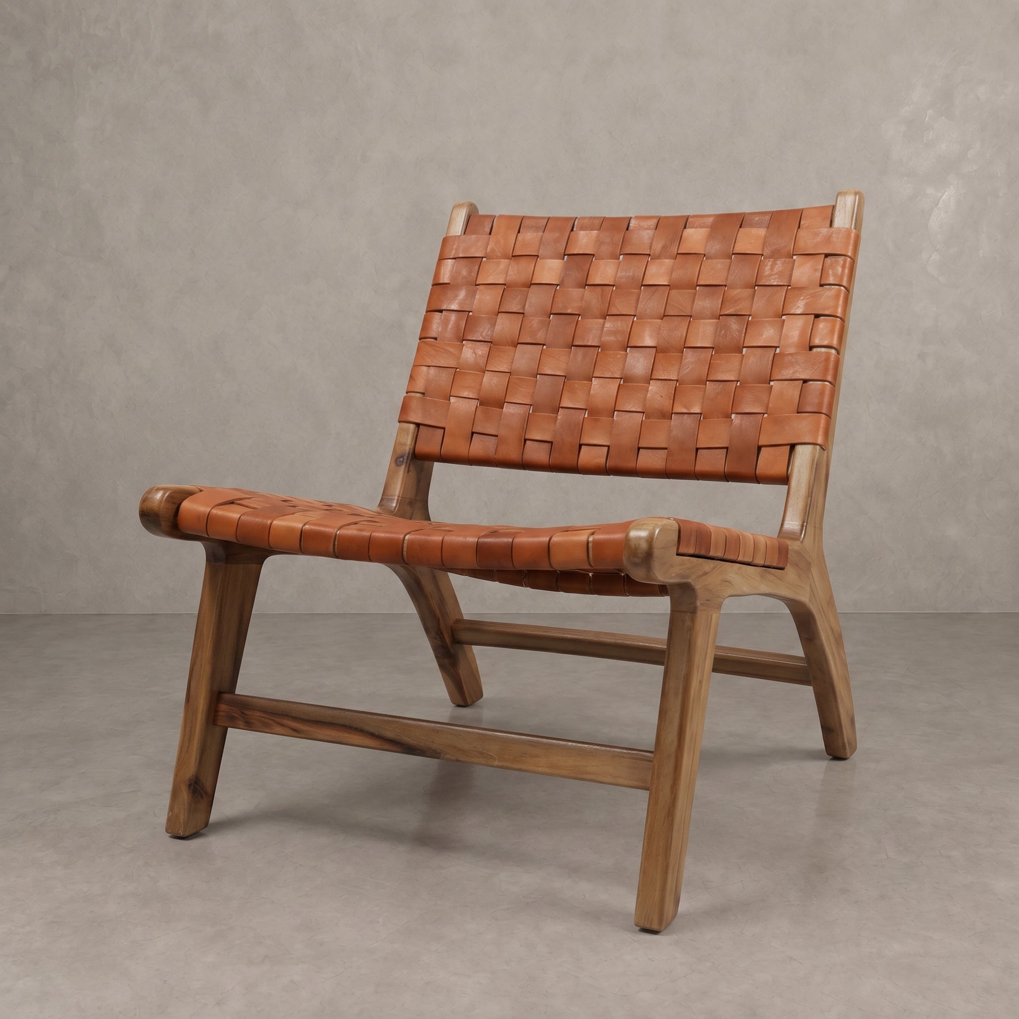 Moroccan Caramel Brown Leather Chair
