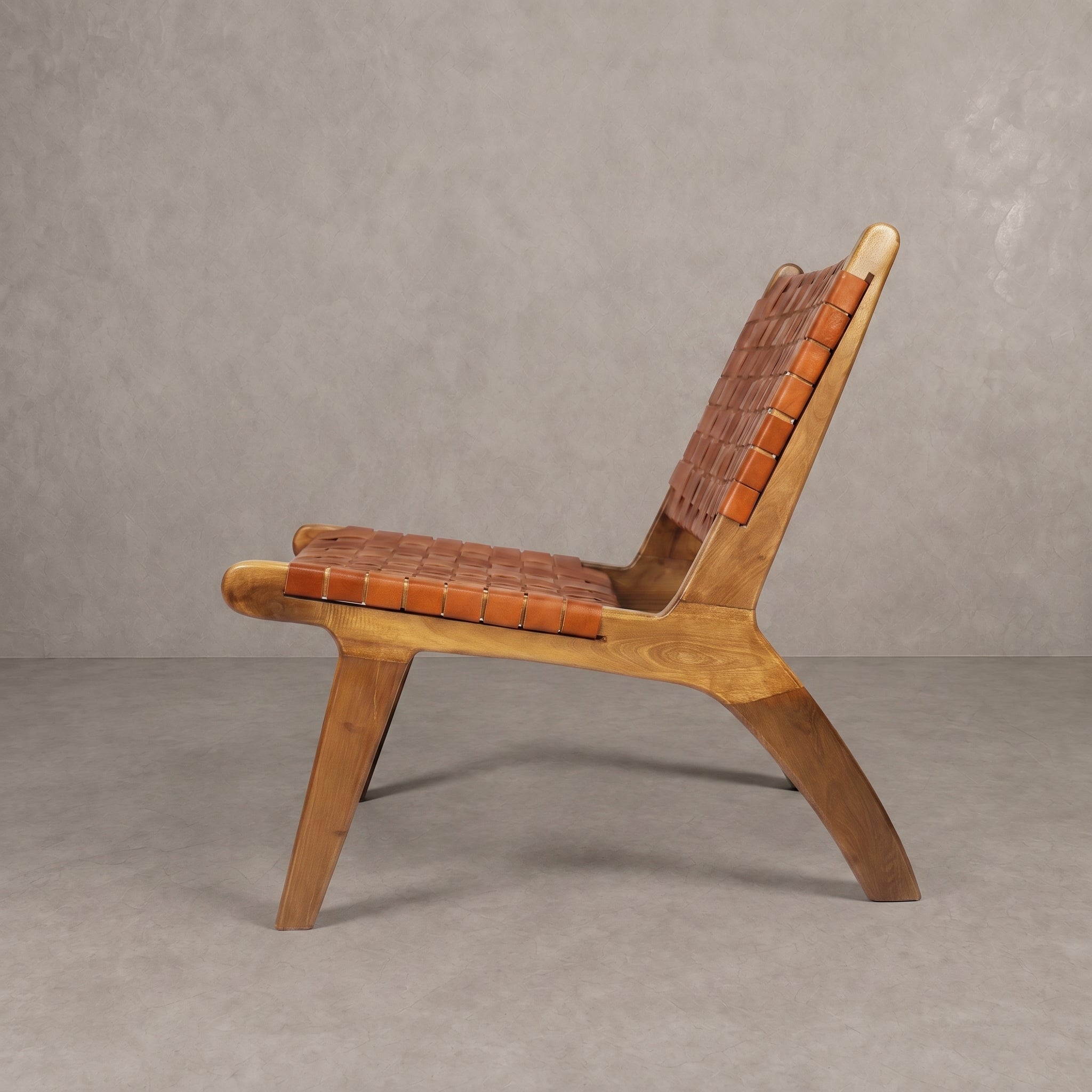 Moroccan Caramel Brown Leather Chair