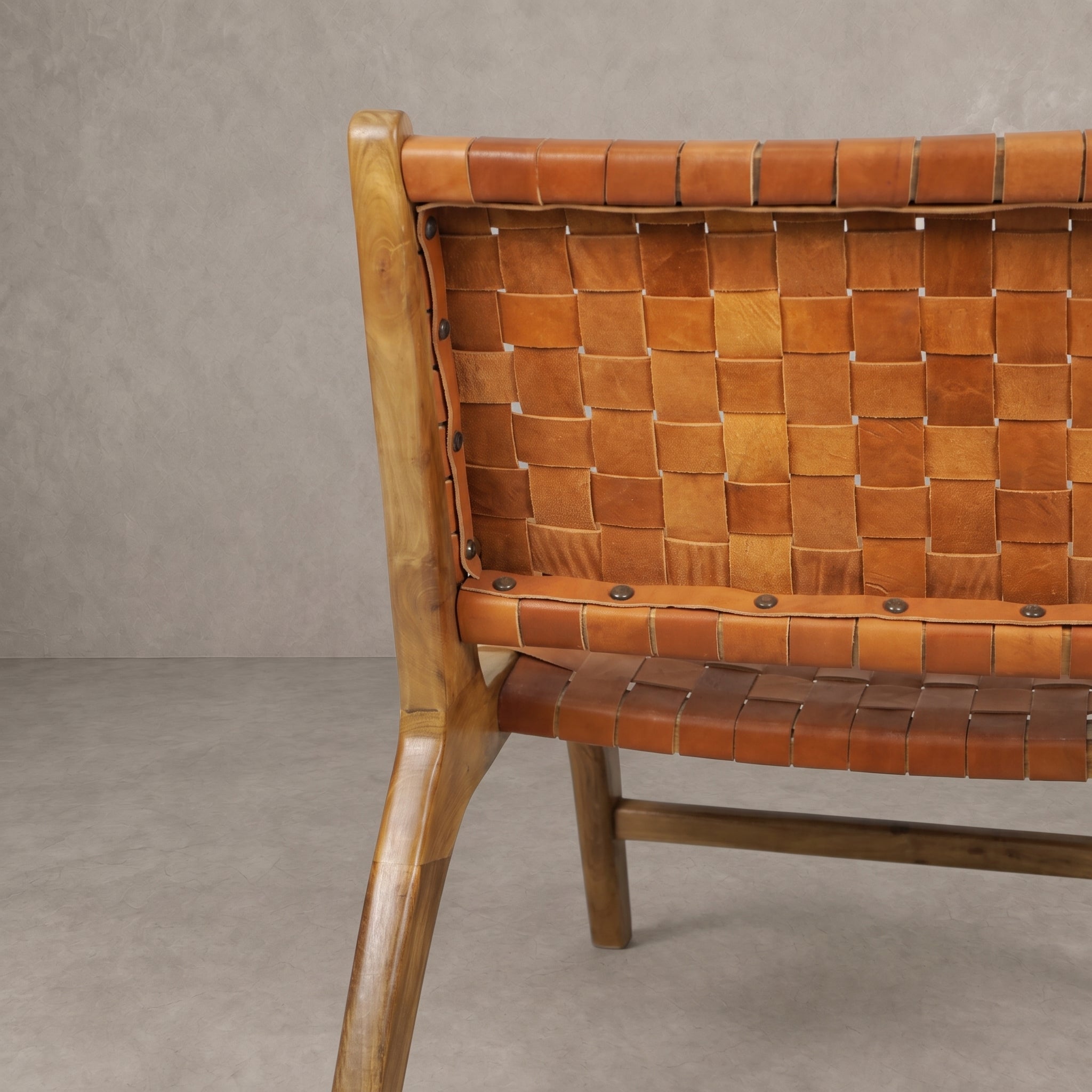 Moroccan Caramel Brown Leather Chair