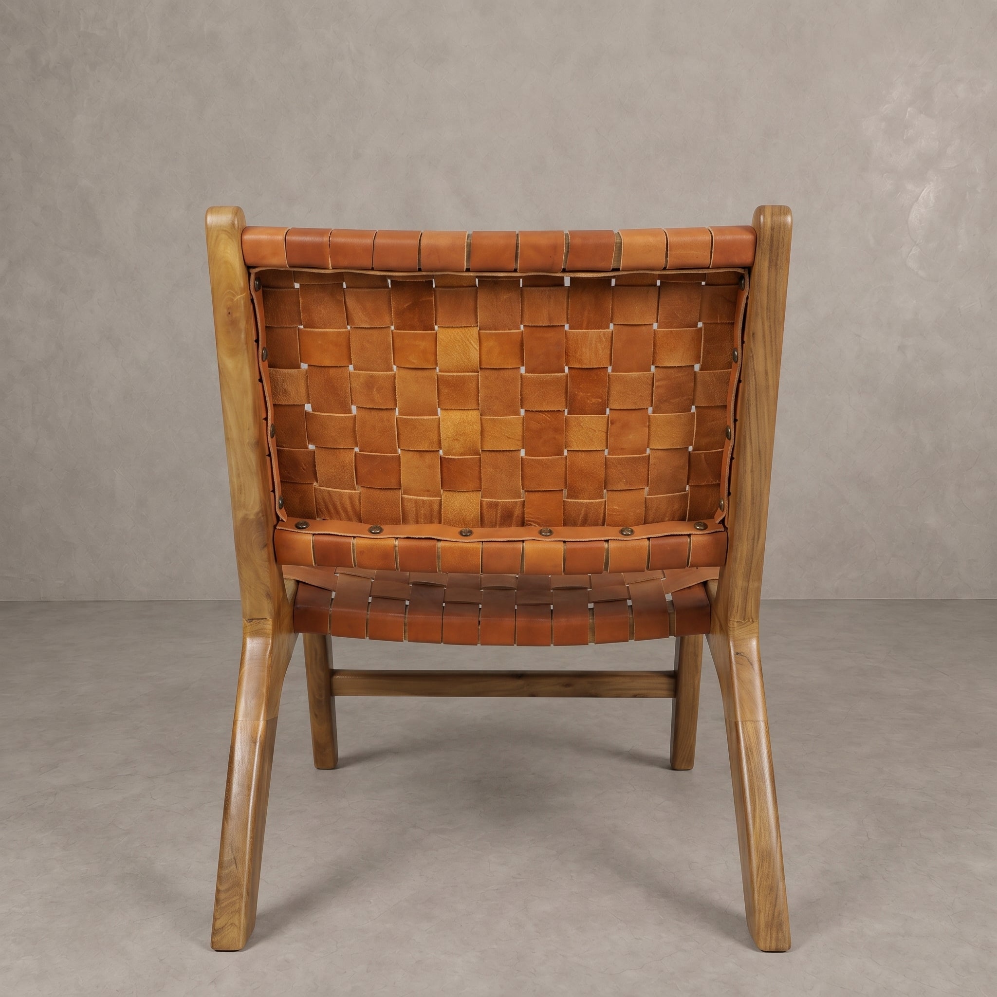 Moroccan Caramel Brown Leather Chair