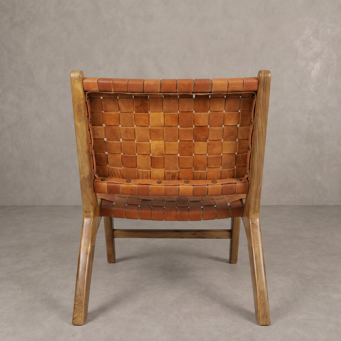 Moroccan Caramel Brown Leather Chair