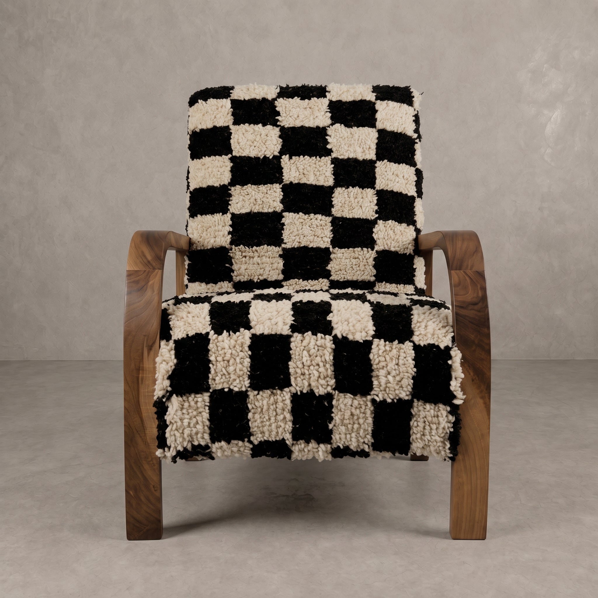 Handcrafted Moroccan Black White Armchair