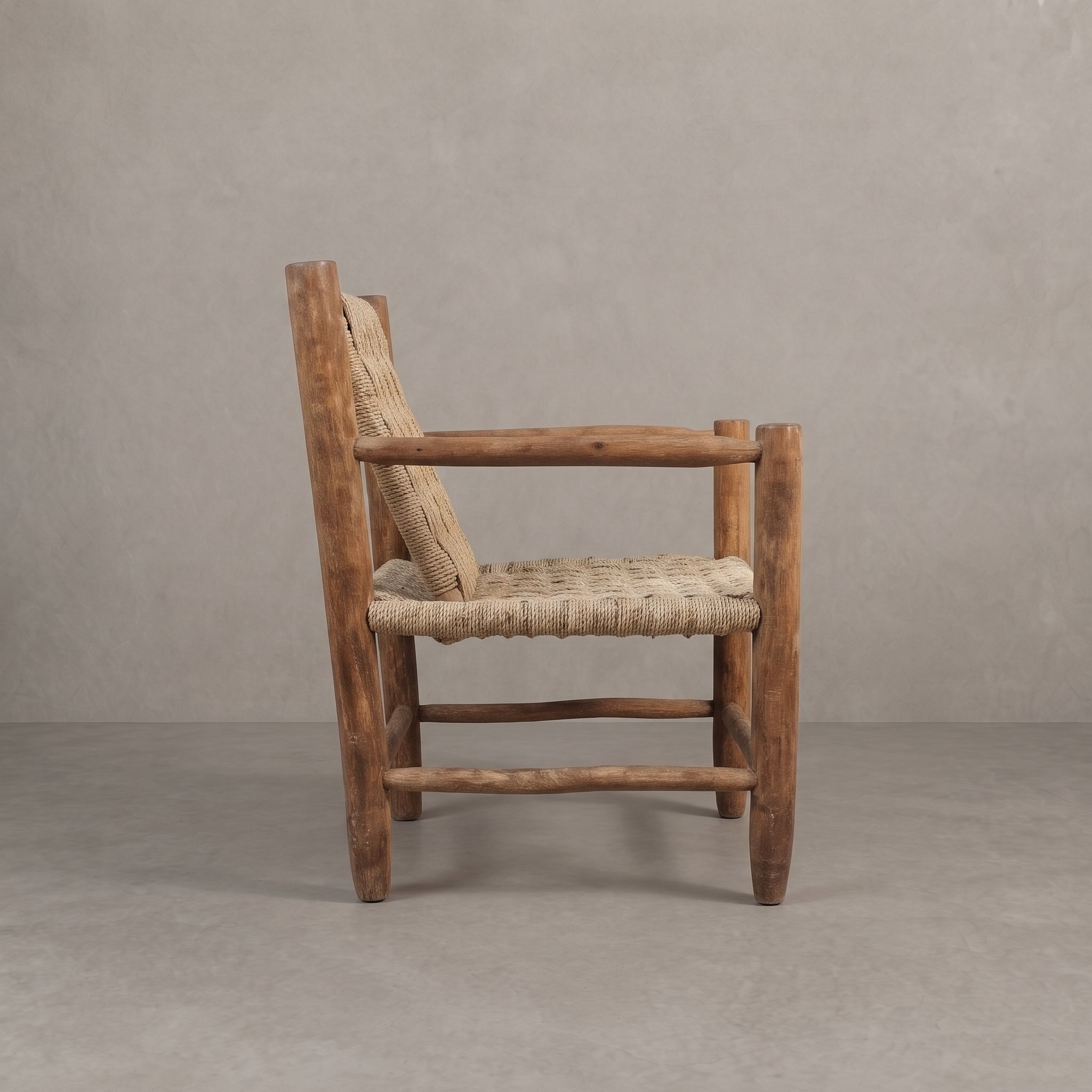 Woven Rope Wood Armchair