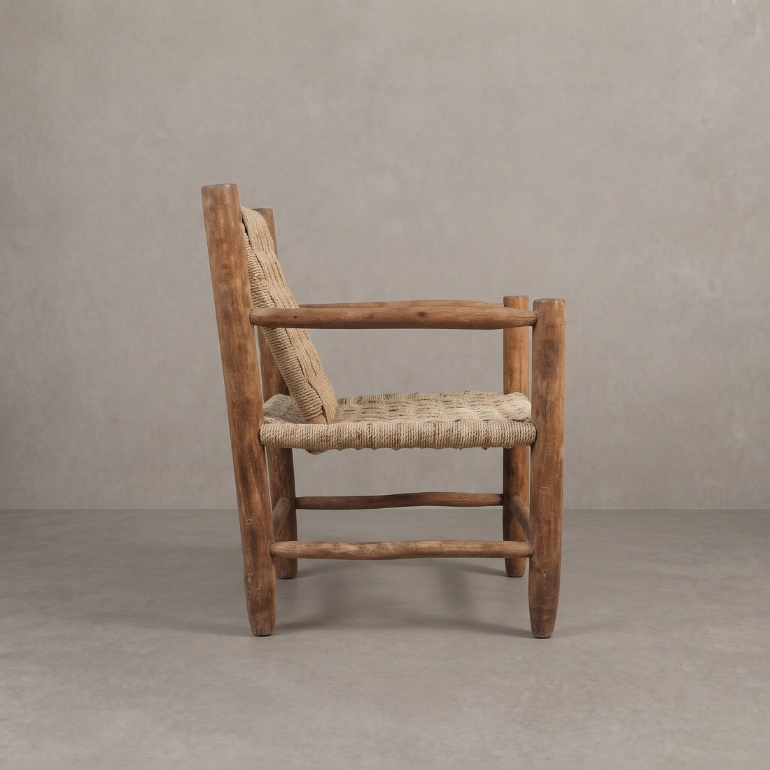  Woven Rope Wood Armchair