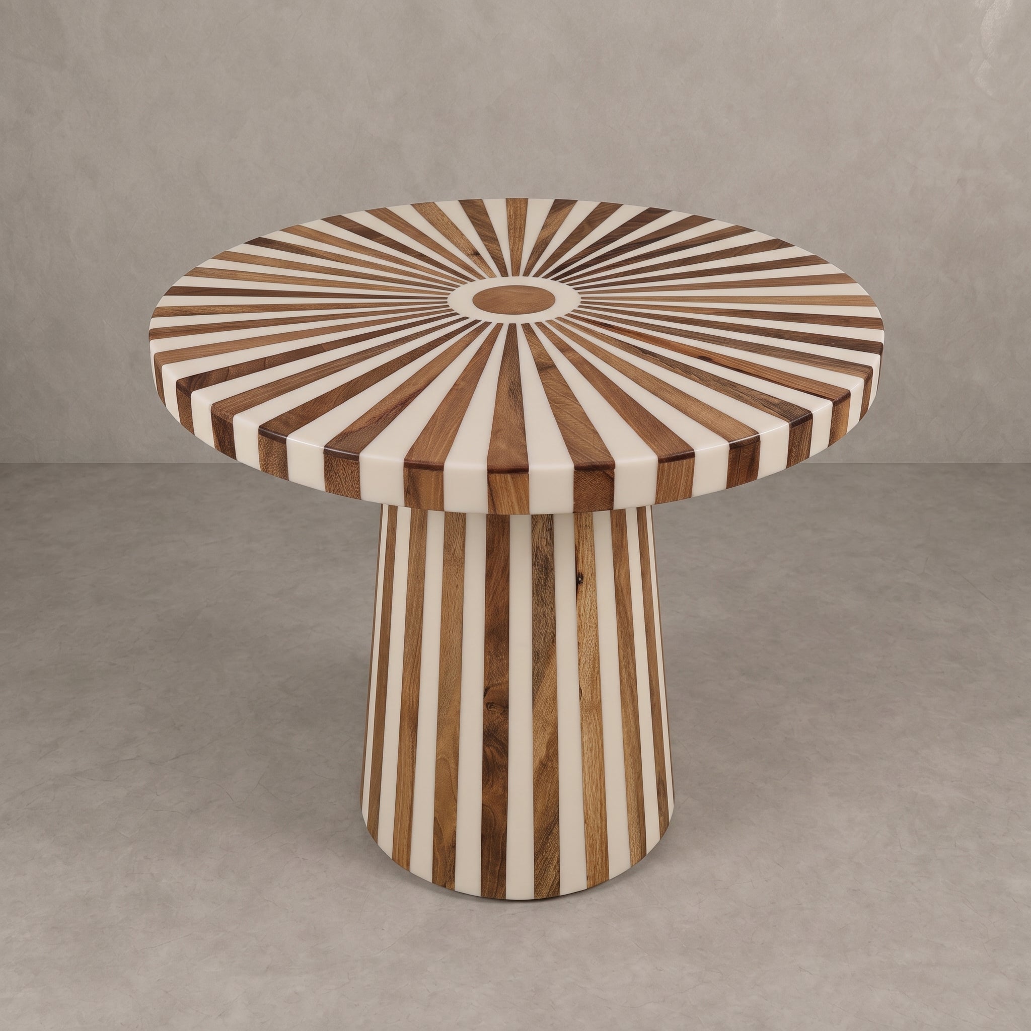  Walnut & Resin Pedestal Table