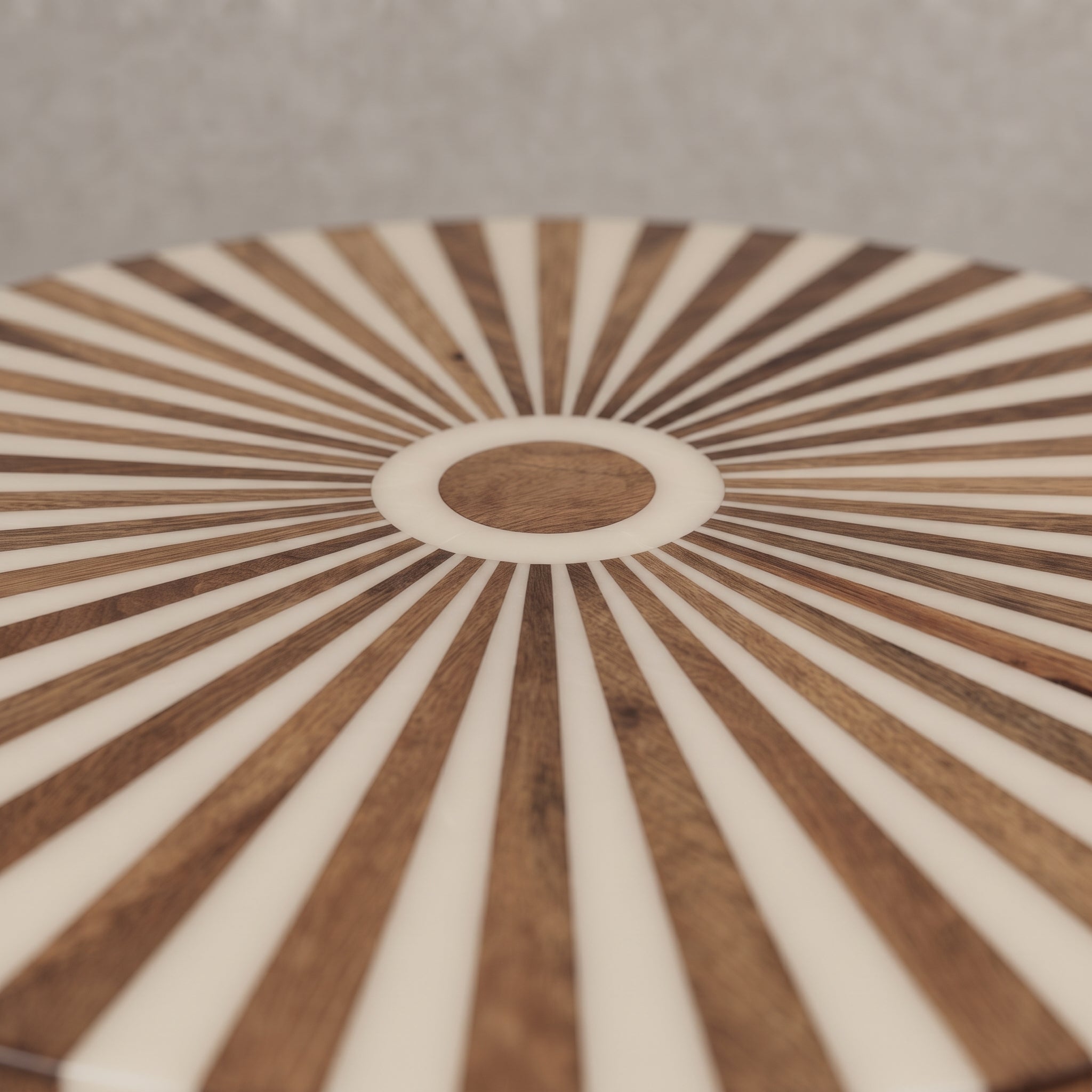  Walnut & Resin Pedestal Table
