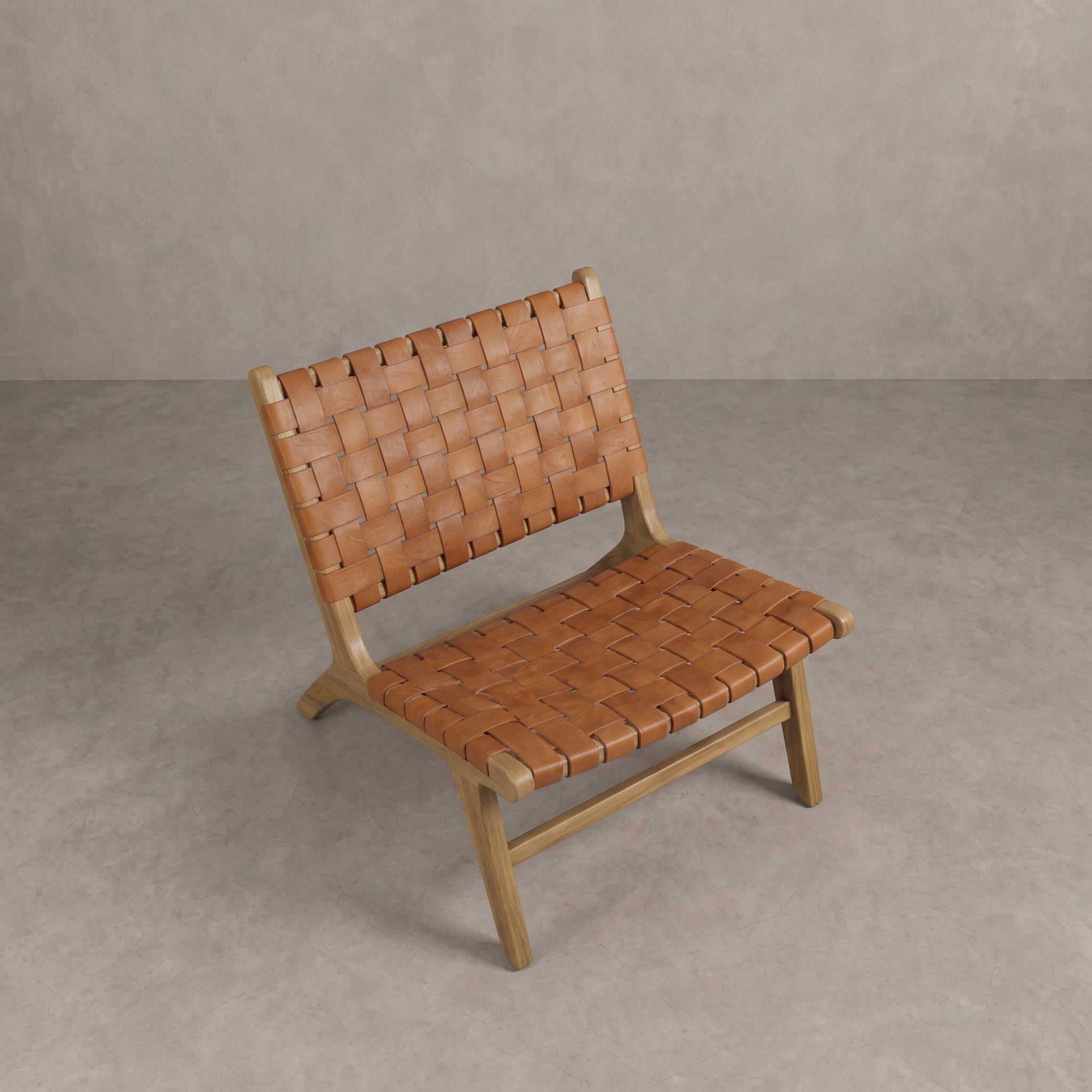 Handcrafted Moroccan Caramel Brown Leather Chair