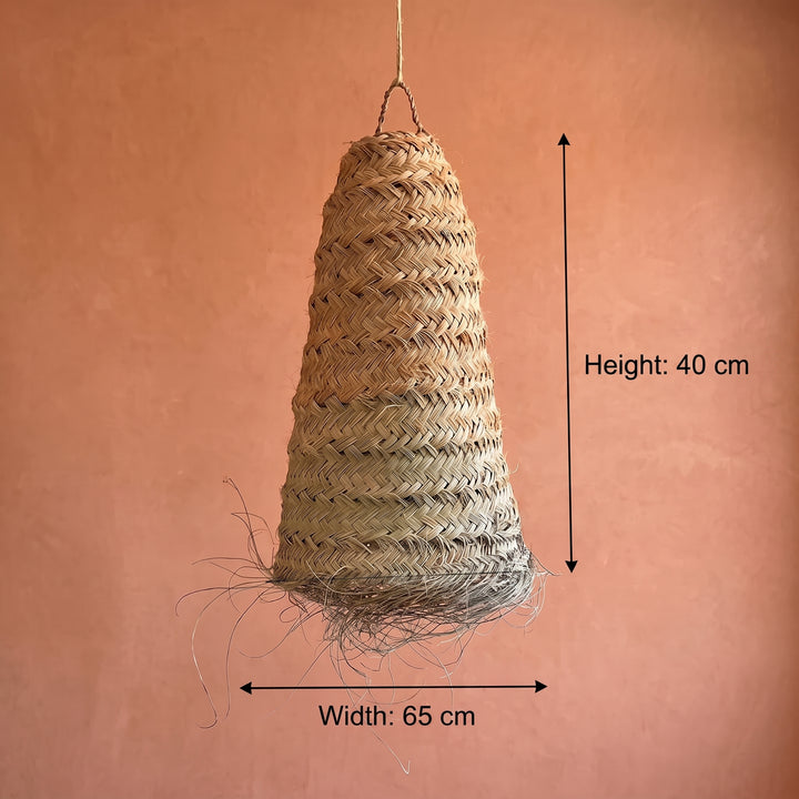 Handcrafted Moroccan Fringed Palm Cone Light   