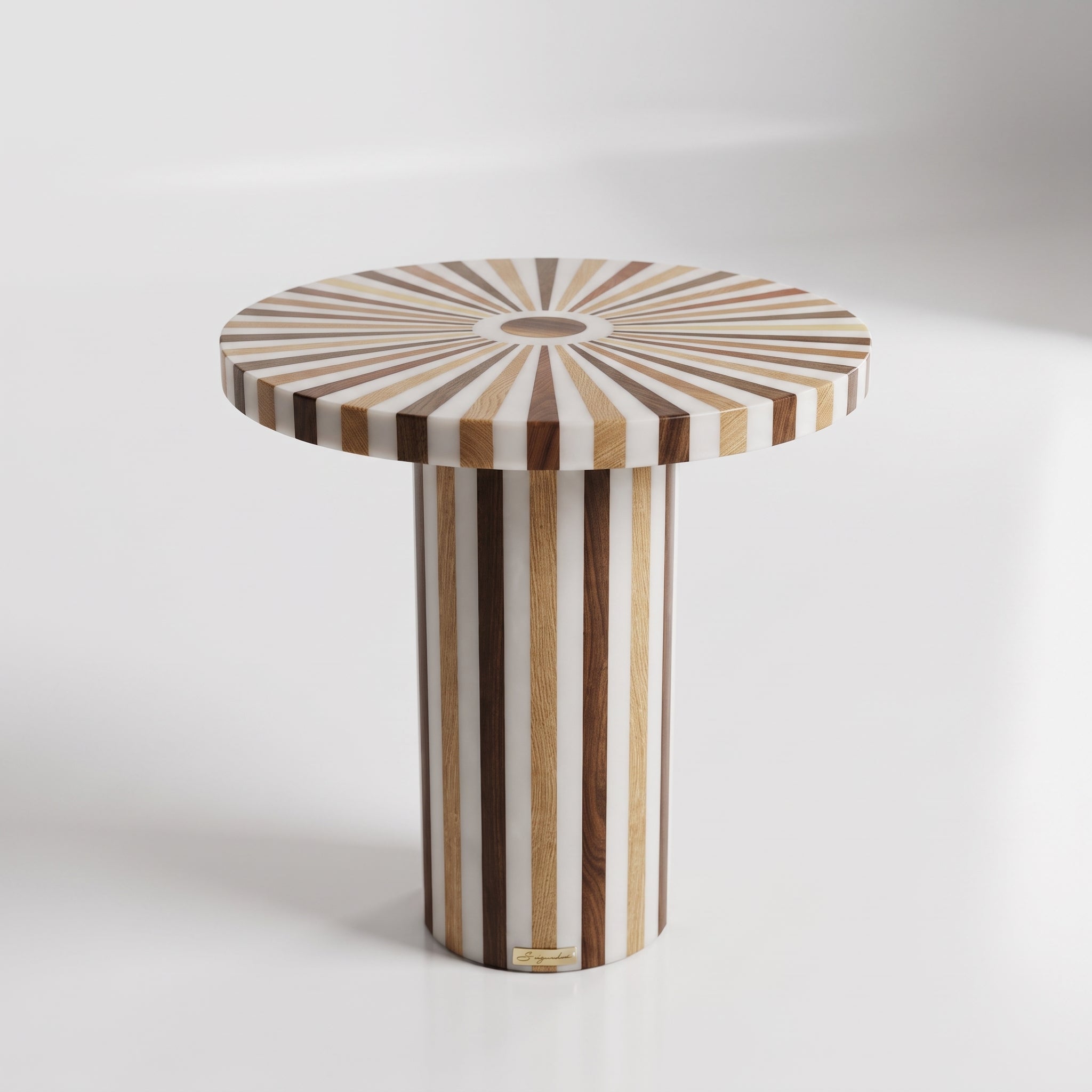 Handcrafted Moroccan Mixed Wood & Resin Table