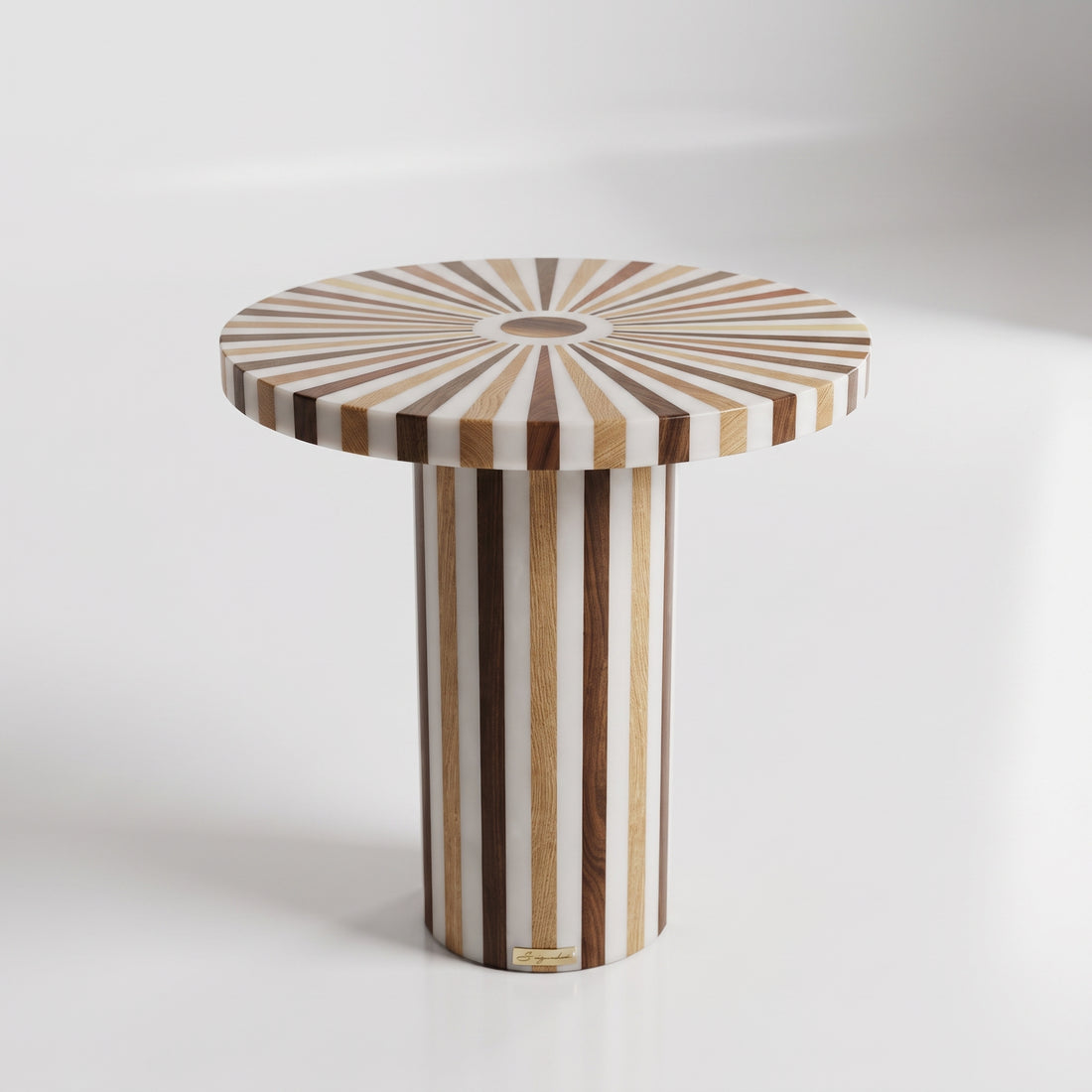 Handcrafted Moroccan Mixed Wood & Resin Table
