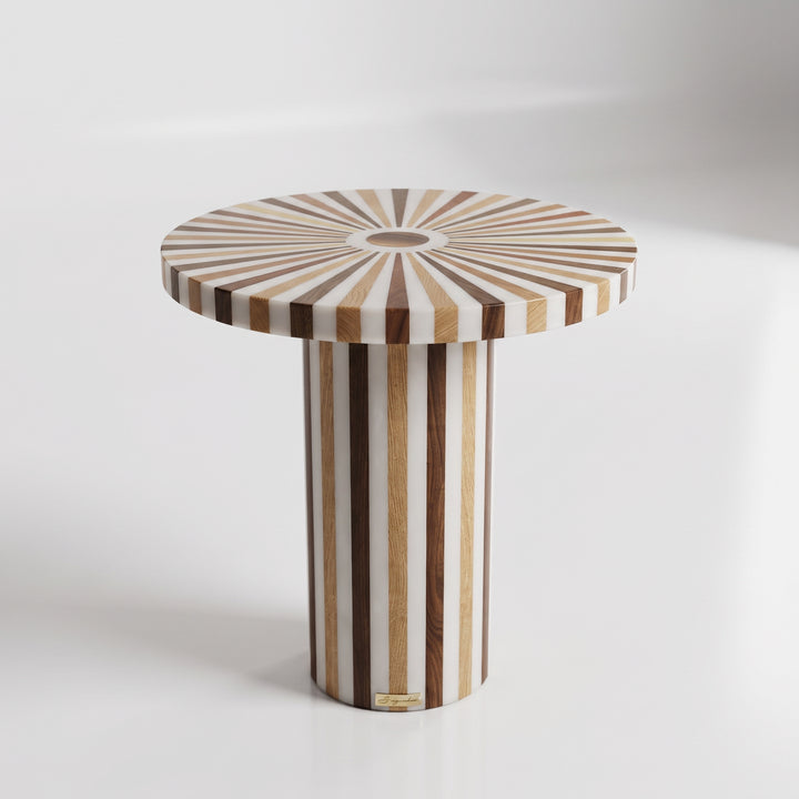 Handcrafted Moroccan Mixed Wood & Resin Table