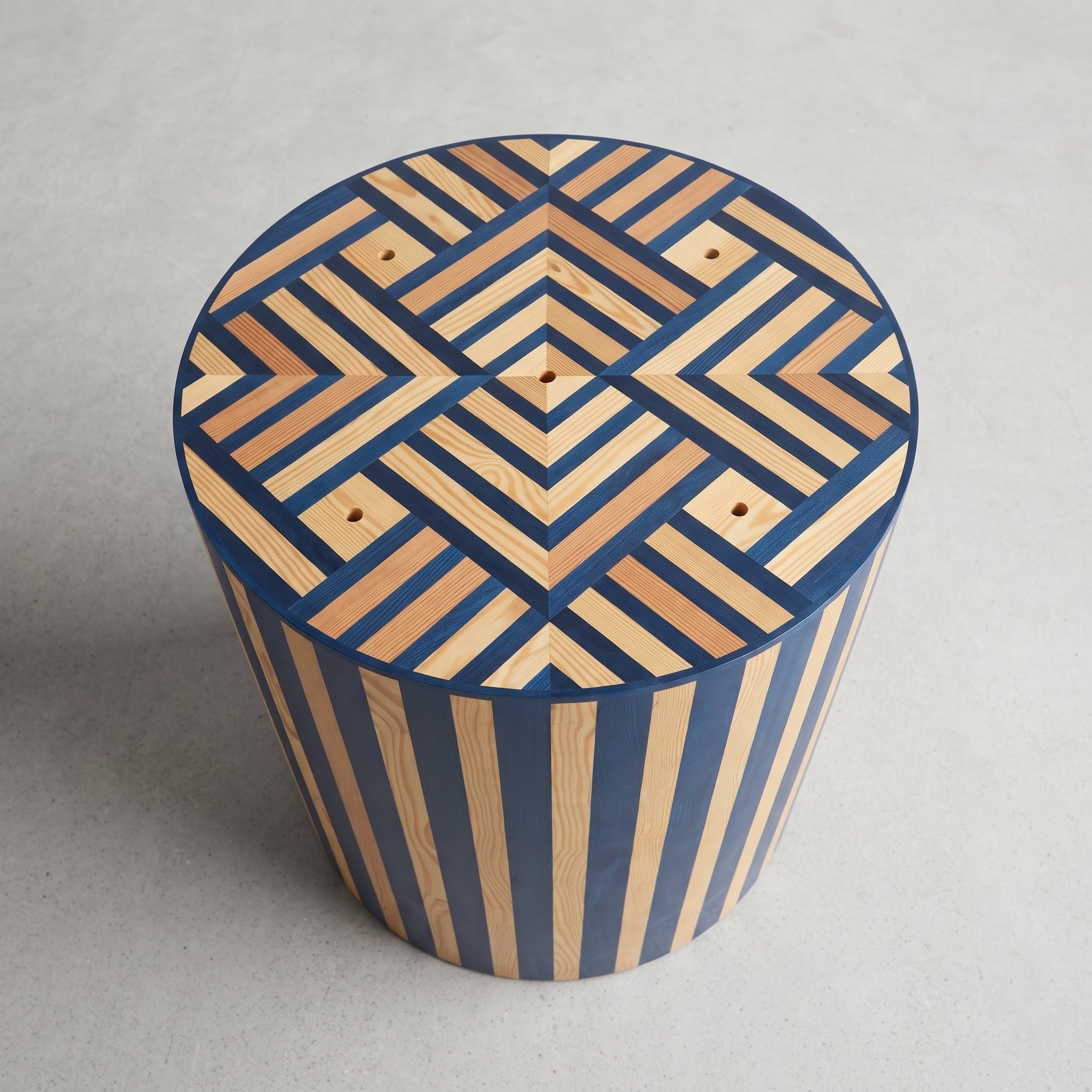 Handcrafted Moroccan Pine & Blue Resin Table