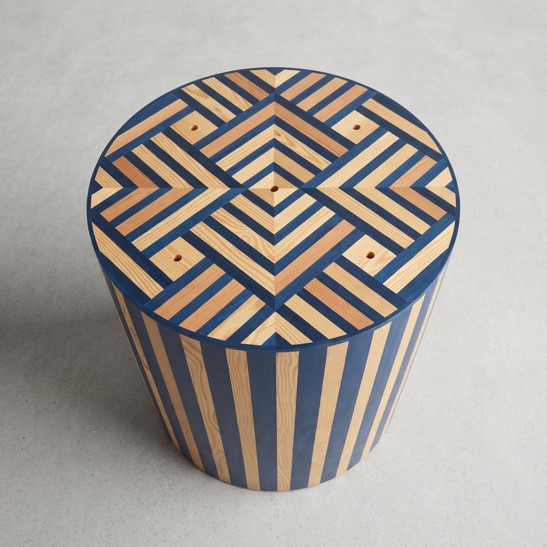 Handcrafted Moroccan Pine & Blue Resin Table