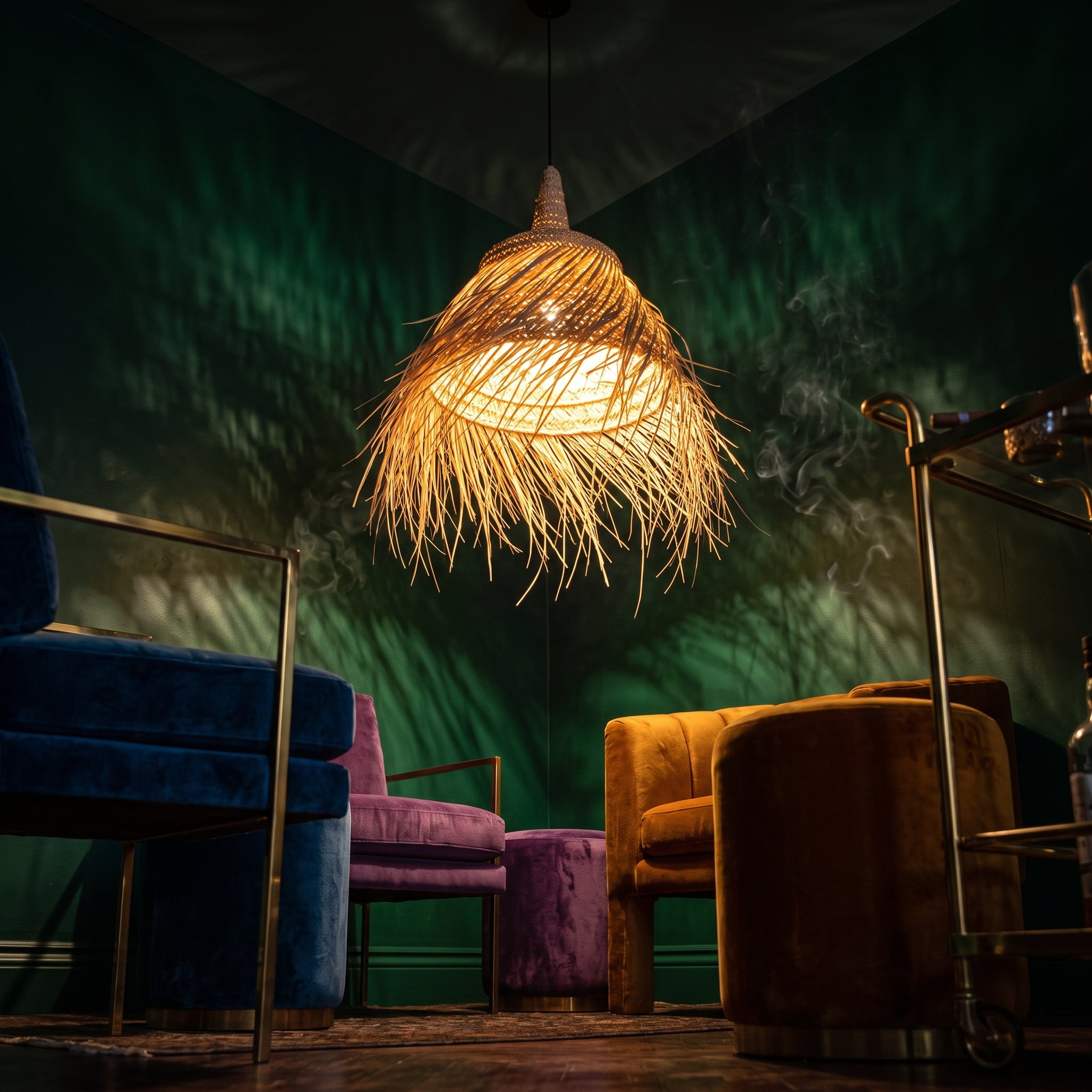 Handcrafted Moroccan Shaggy Fringed Palm Light