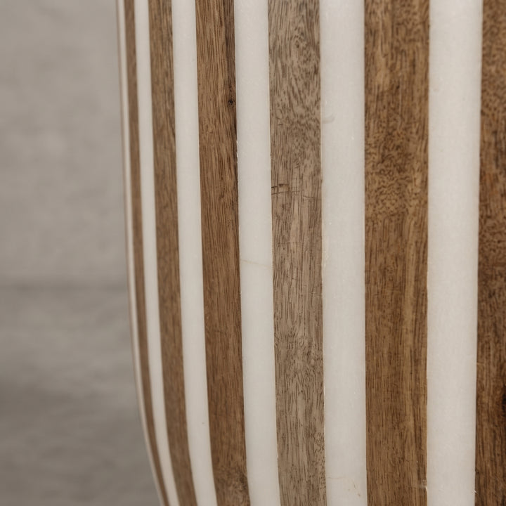 Handcrafted Moroccan Walnut & Resin Side Table