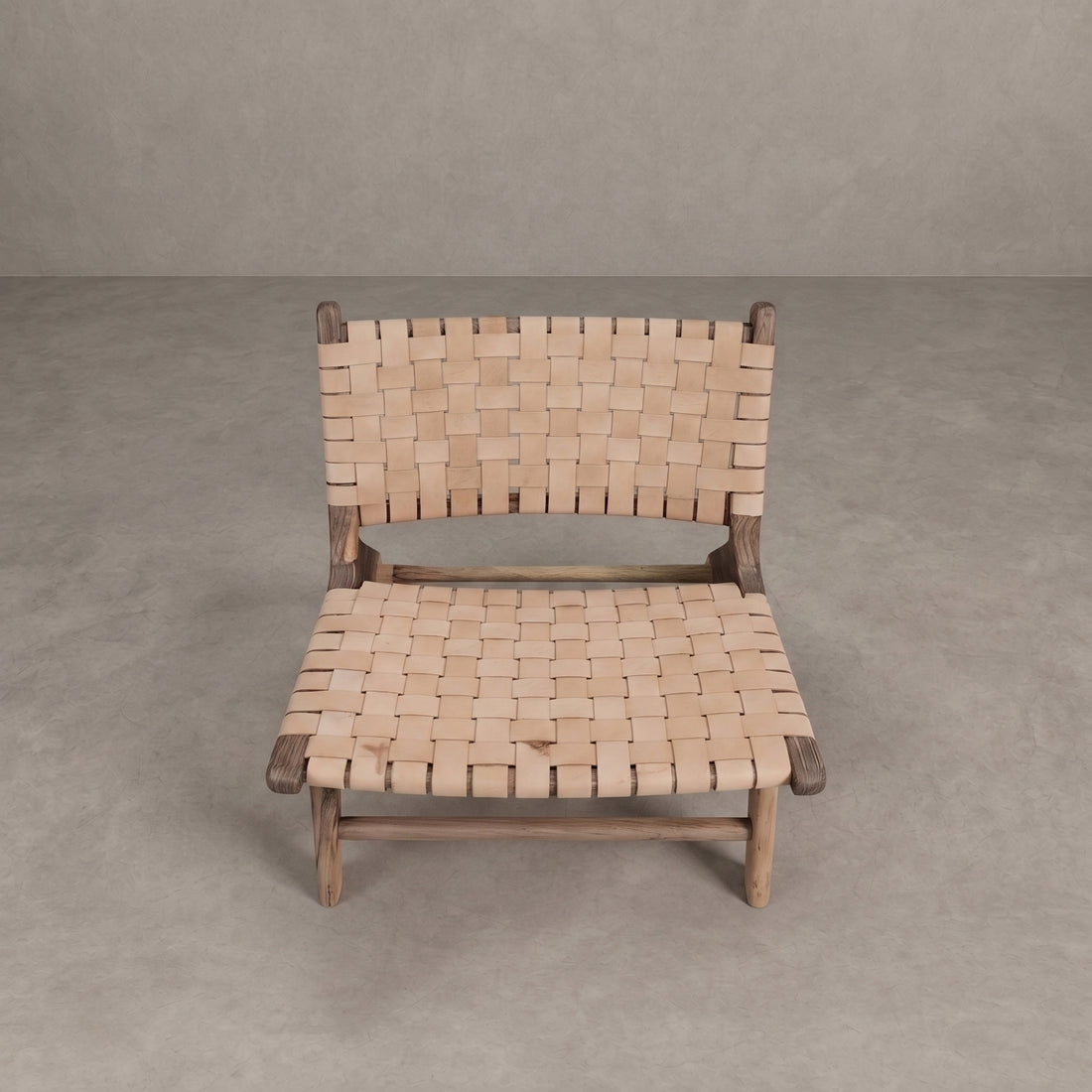 Handcrafted Moroccan Natural Tan Leather Chair   