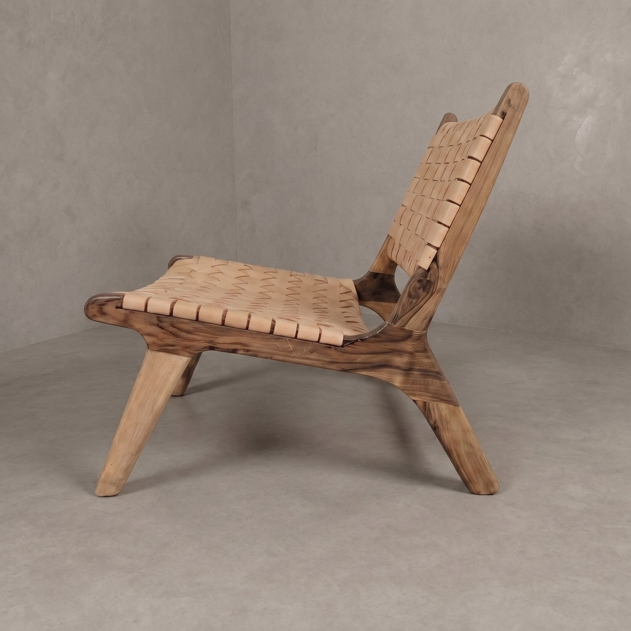  Moroccan Natural Tan Leather Chair   